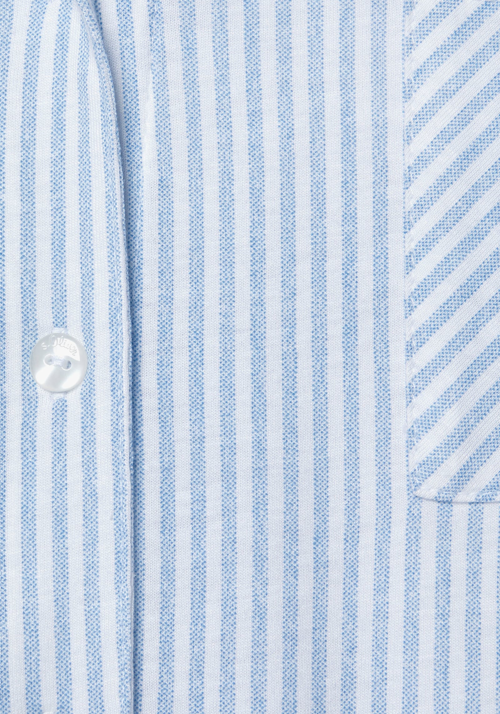 s.Oliver Pyjamaoberteil - himmelblau-gestreift