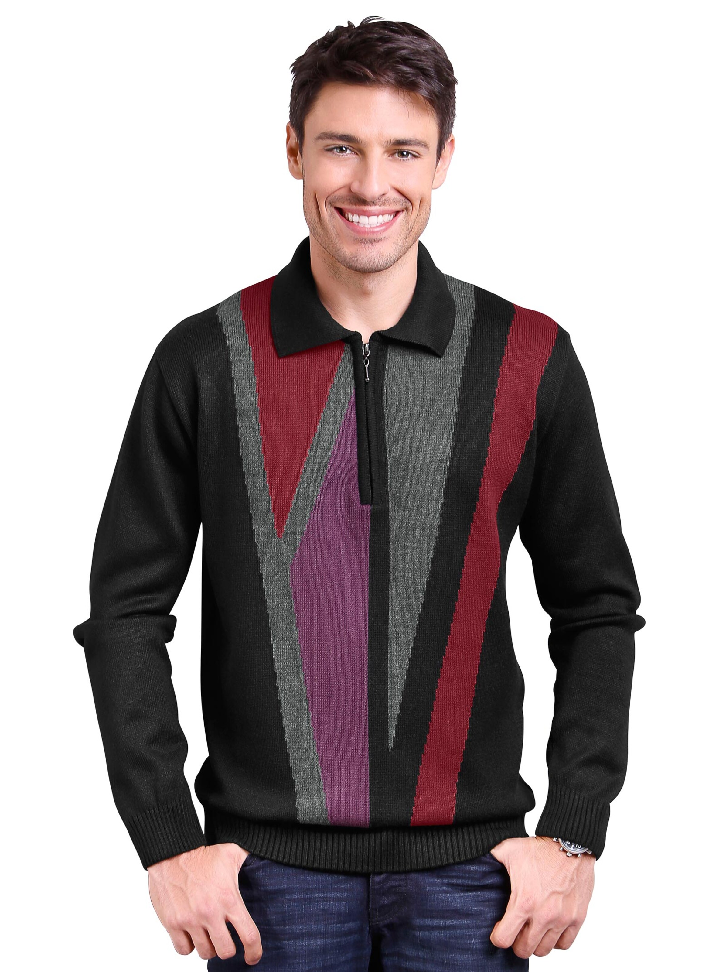 Pullover - schwarz-gemustert