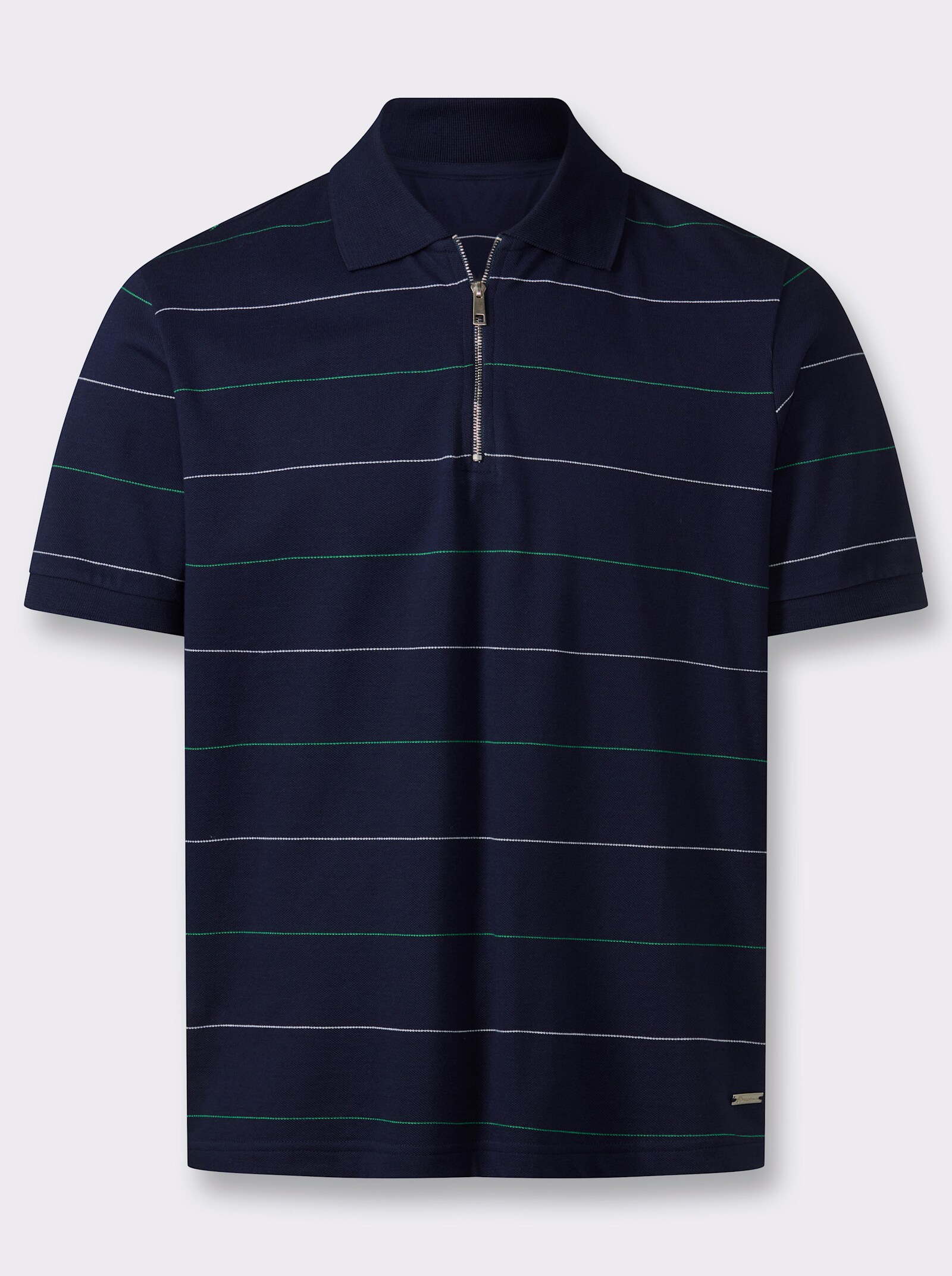 Marco Donati Kurzarmshirt mit garngefärbten Streifen - marine-gestreift