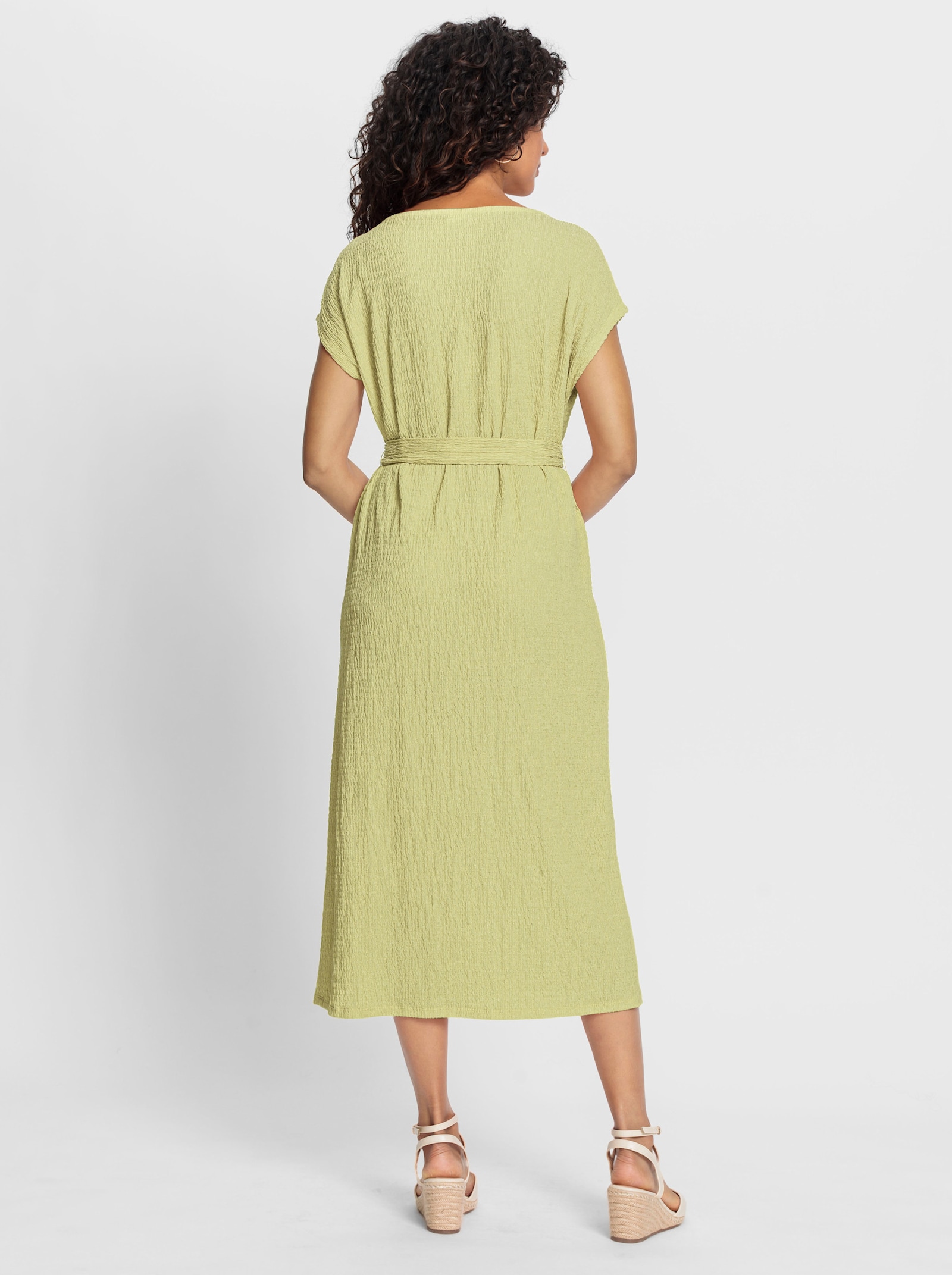 Jerseykleid in Struktur-Qualität - lindgrün