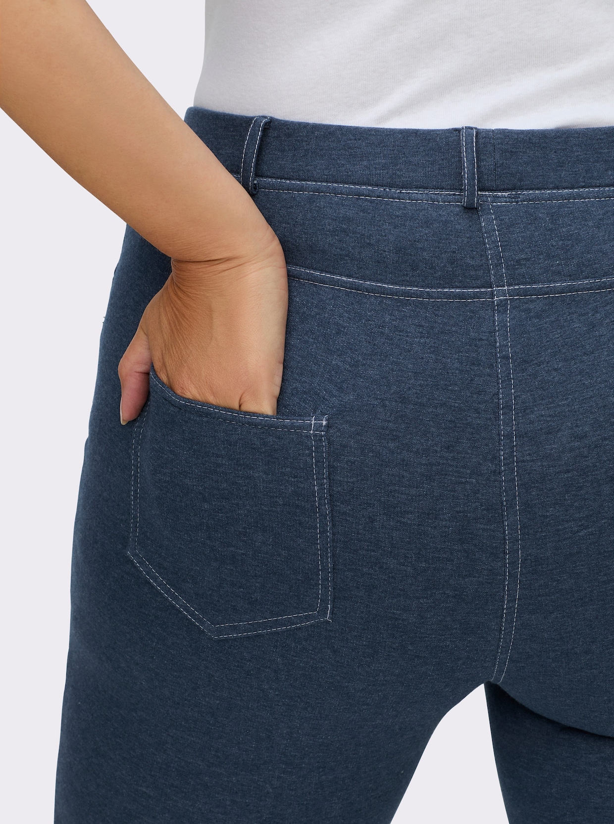 Hose innen wärmend angeraut - rauchblau-meliert