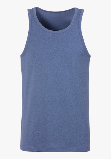 John Devin Tanktop - blau meliert / schwarz