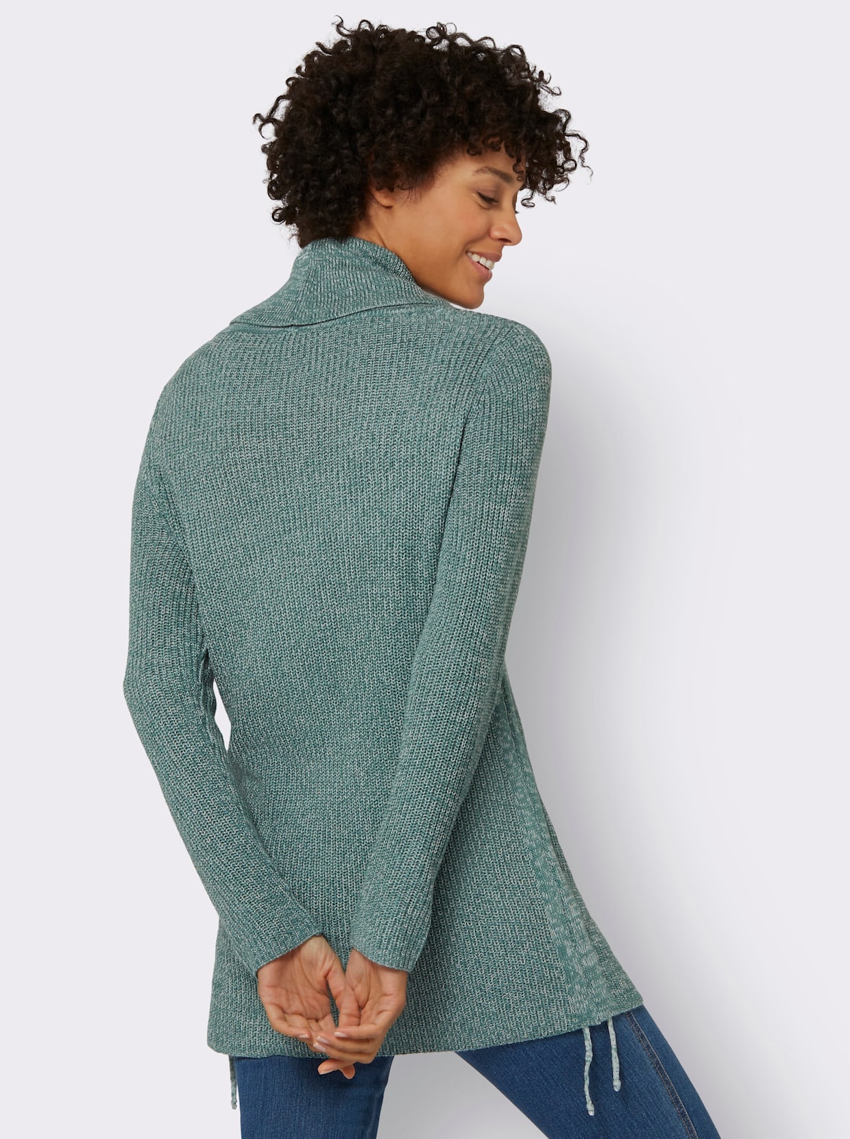 Pullover - jade/ecru gemêleerd