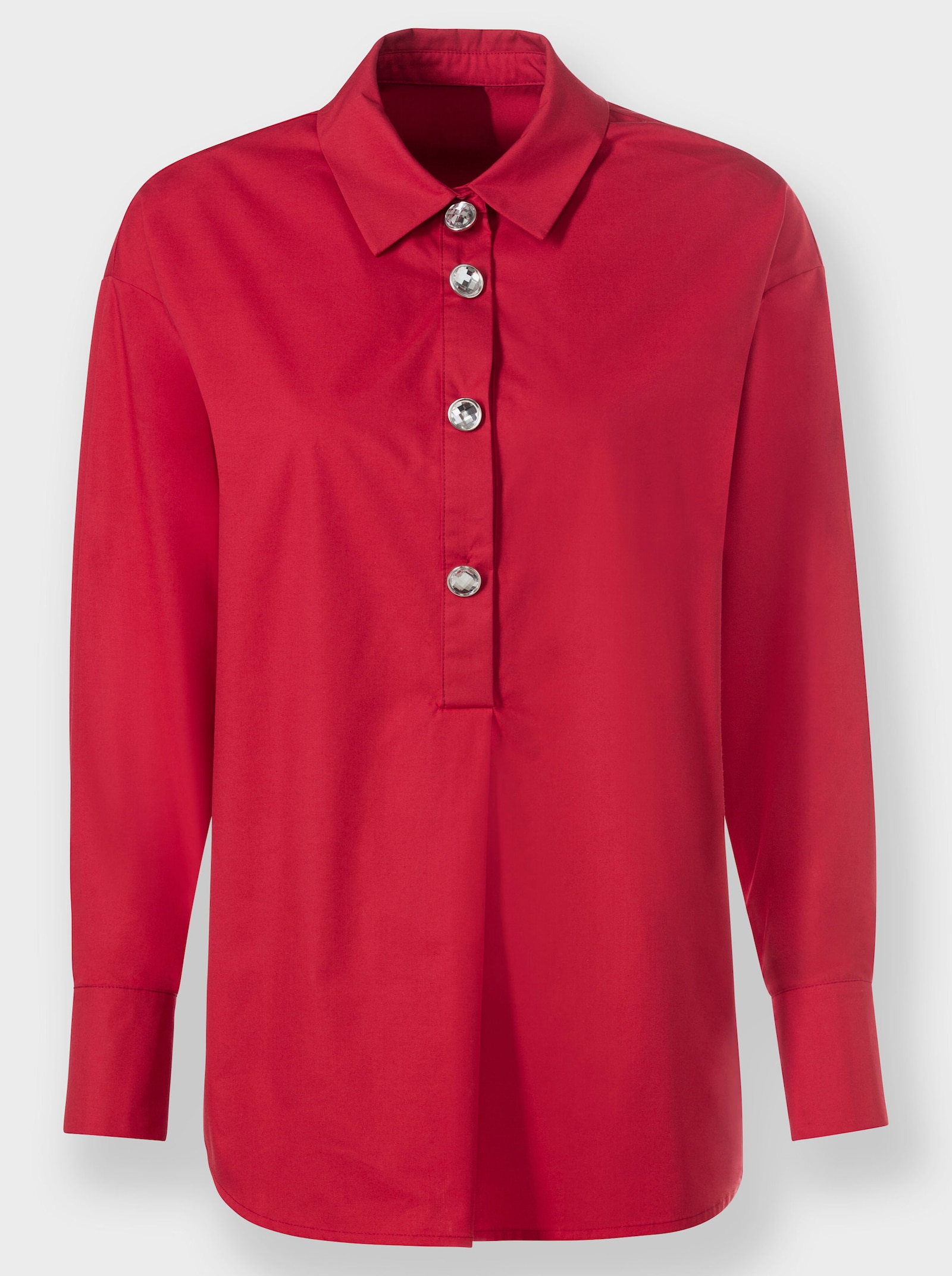 heine Langarmbluse mit Rückenfalte - erdbeere