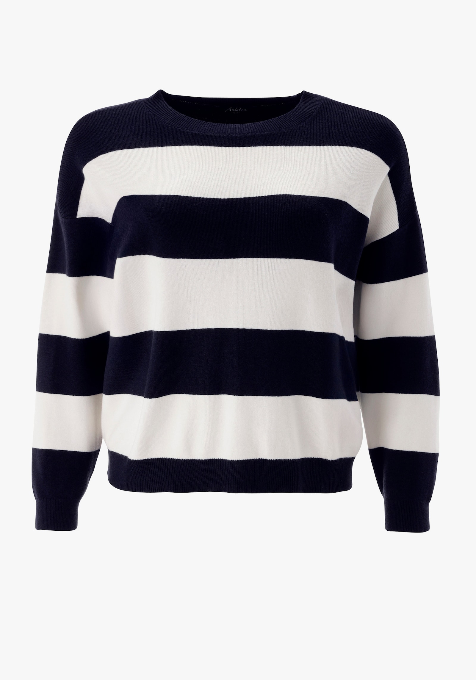 Aniston PLUS Strickpullover - marine-weiß
