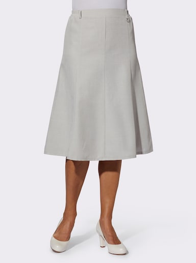 Bahnenrock in Leinen-Optik - hellgrau-meliert