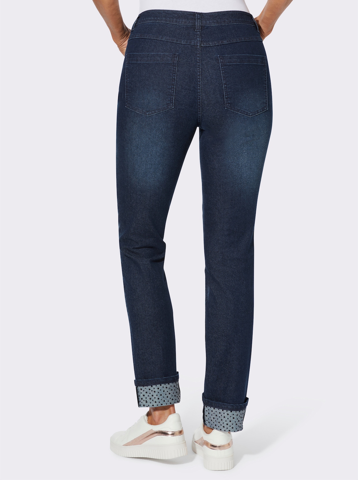 Jeans mit funkelnden Ziersteinchen - dark blue