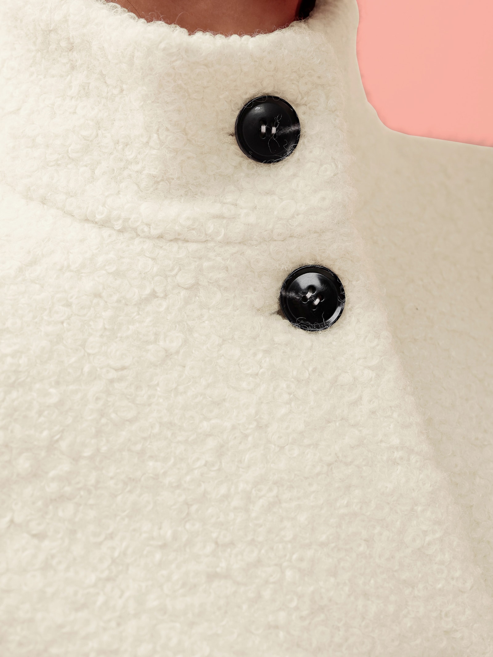 heine Manteau d'hiver avec col montant - couleur ivoire