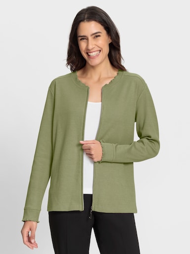 Shirtjacke mit Reißverschluss - lindgrün