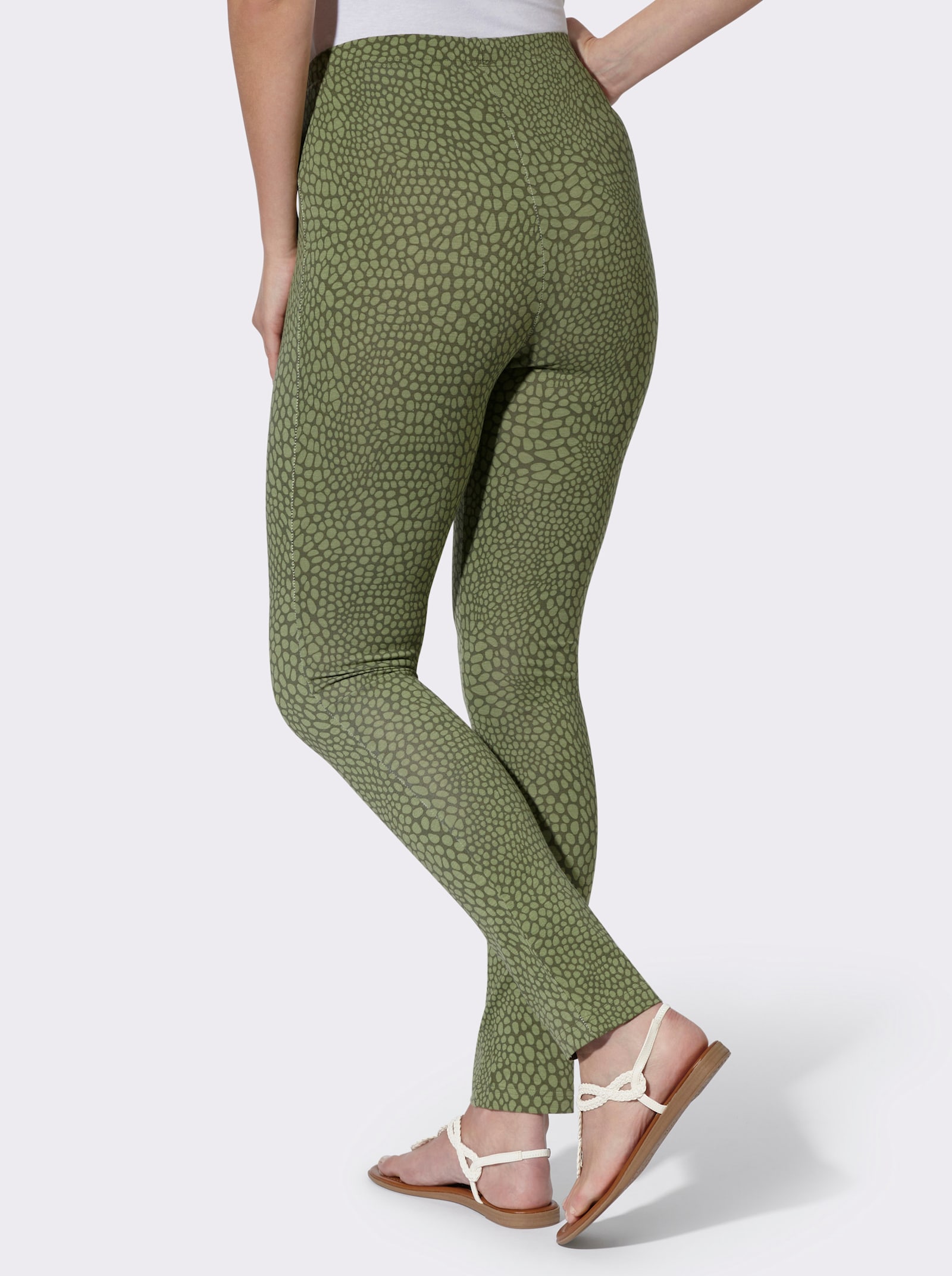 Leggings in verschiedenen Animal-Dessins - khaki-schilf-bedruckt