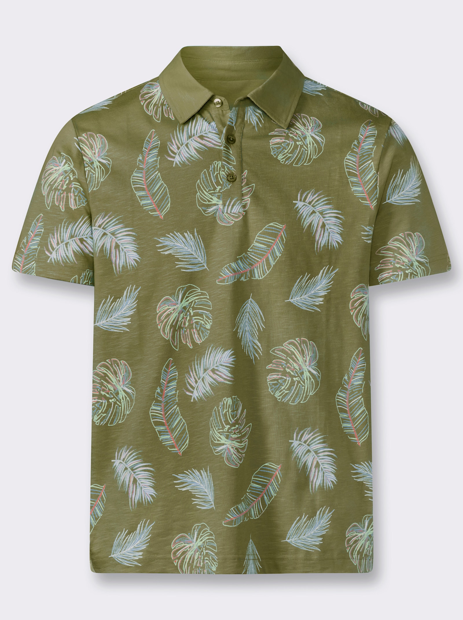Marco Donati Kurzarmshirt mit exotischem Dessin - oliv-bedruckt