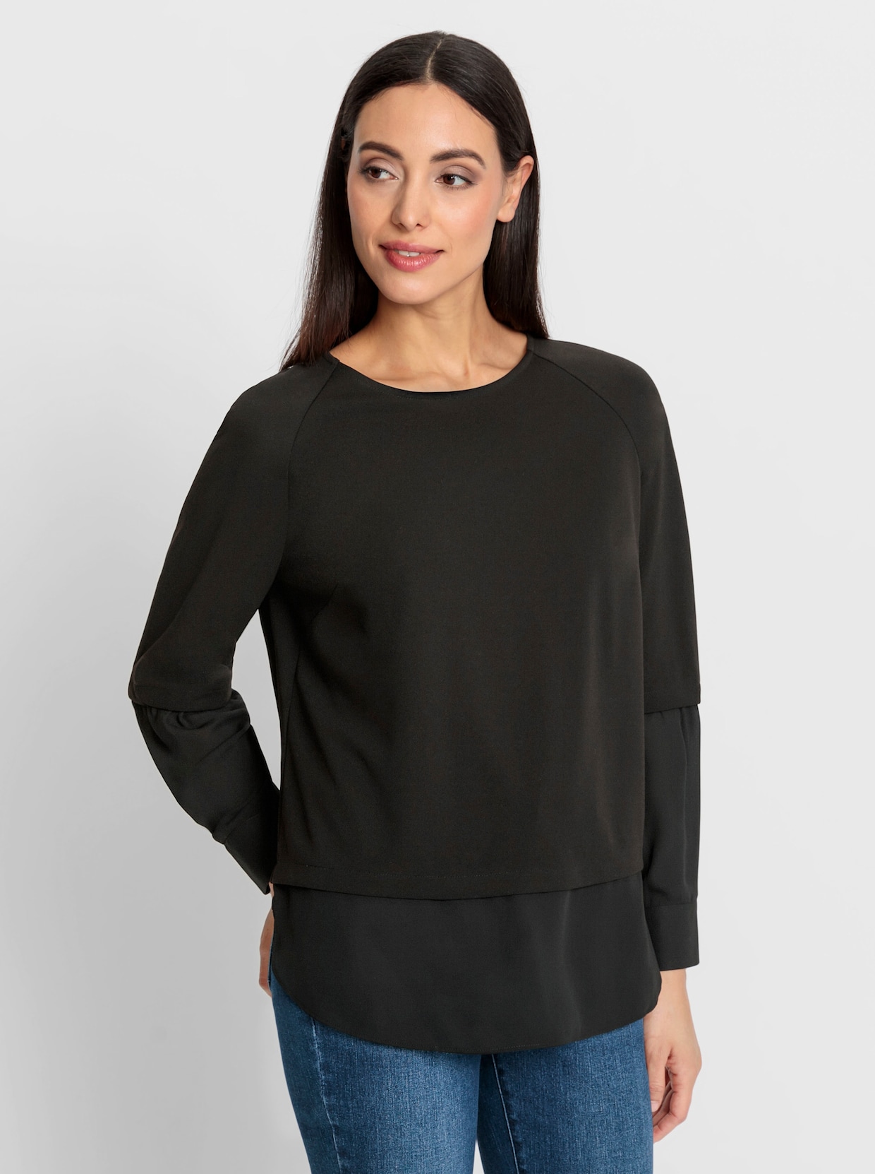 heine Blouse met lange mouwen - zwart