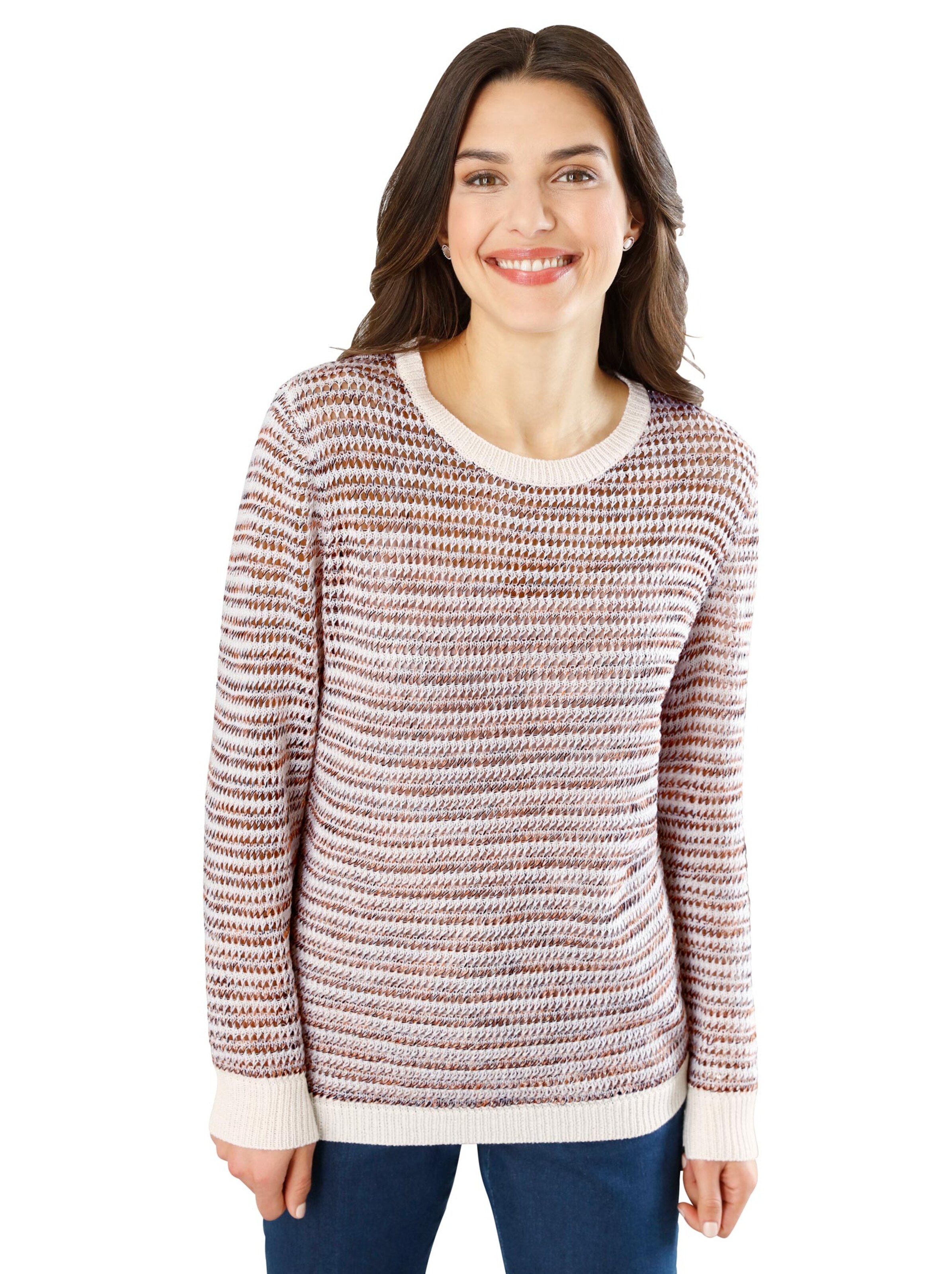 Pullover - beige-geringelt