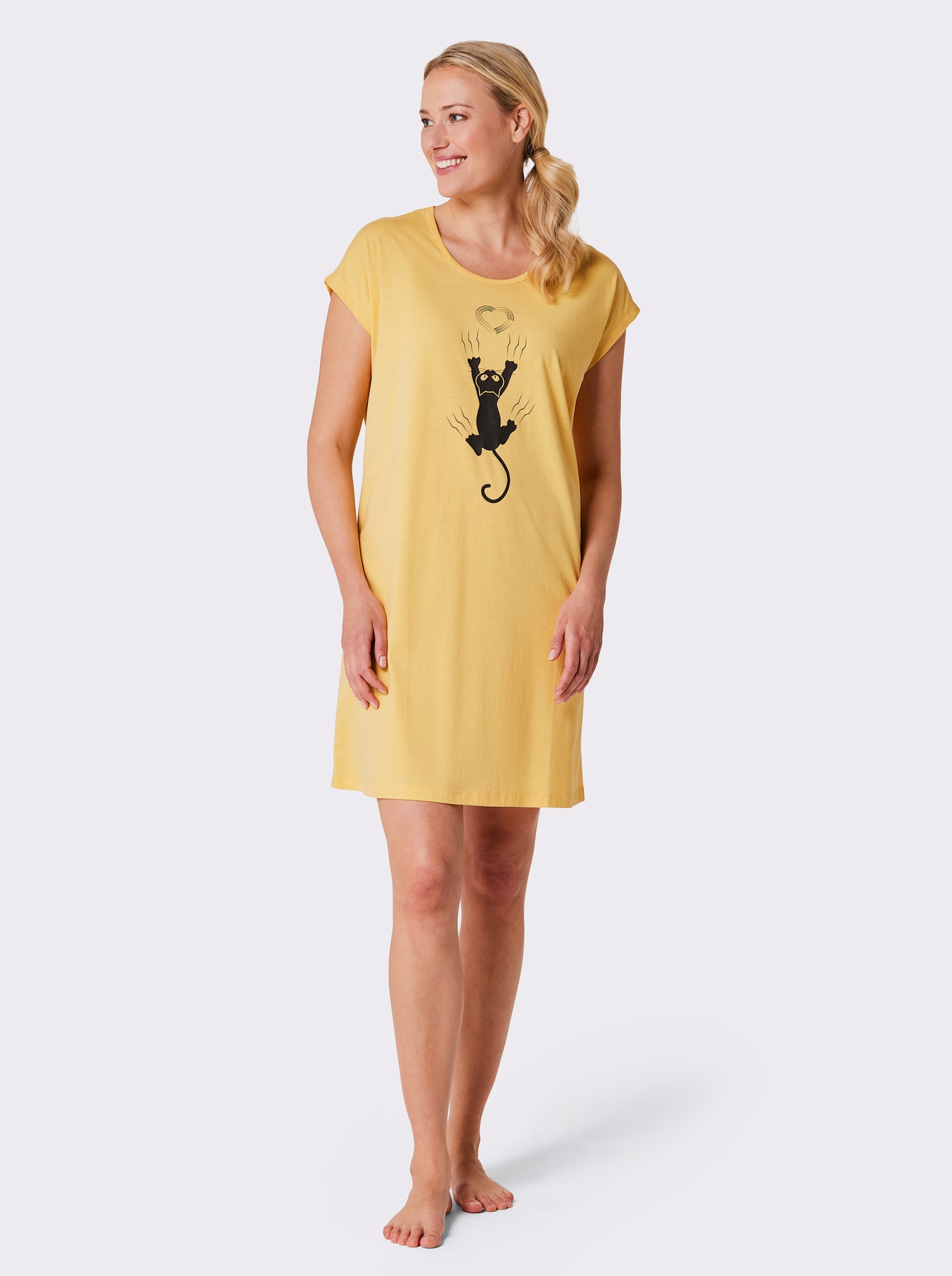 wäschepur Sleepshirts in Oversize-Form - gelb-graphit + anthrazit-graphit