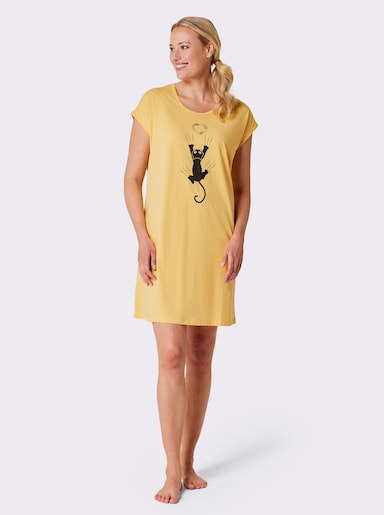 wäschepur Sleepshirts in Oversize-Form - gelb-graphit + anthrazit-graphit