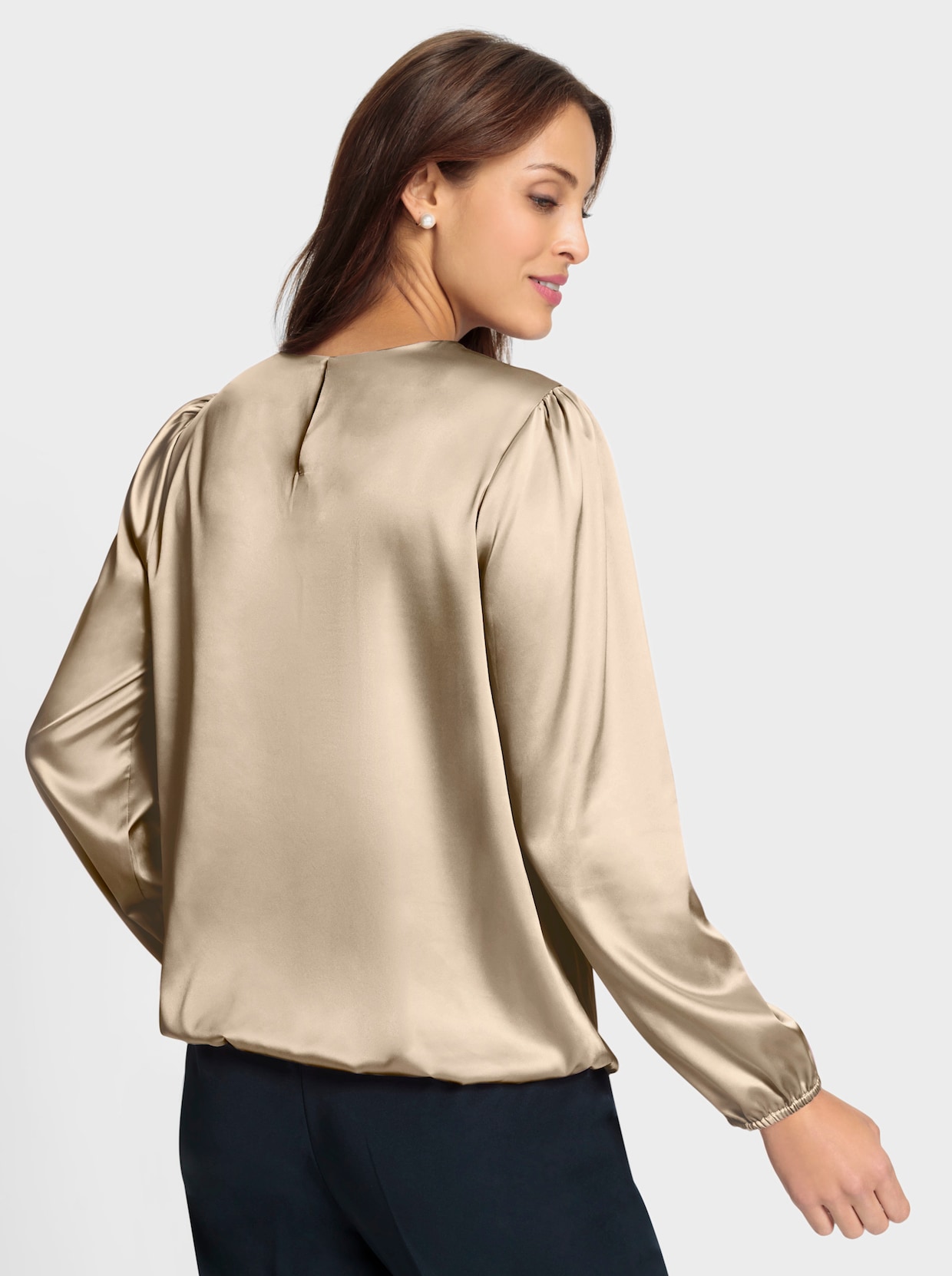 Satijnen blouse - beige