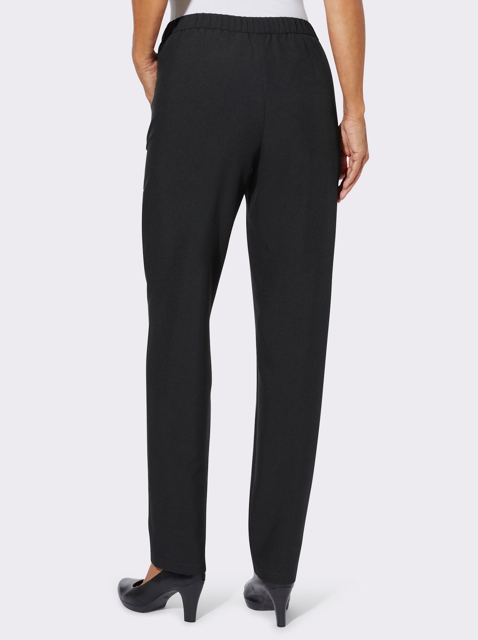 Broek met sierelement op de zakken - zwart