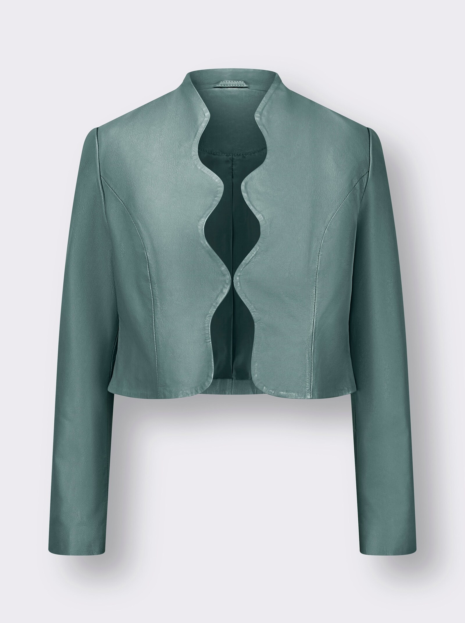 Mainpol Lederblazer im Bolero-Stil - jade