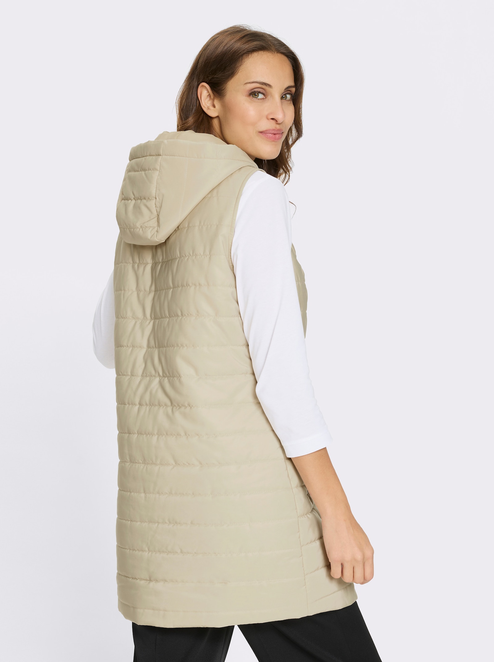 Longweste , auf Taillenhöhe weitenregulierbar - sand