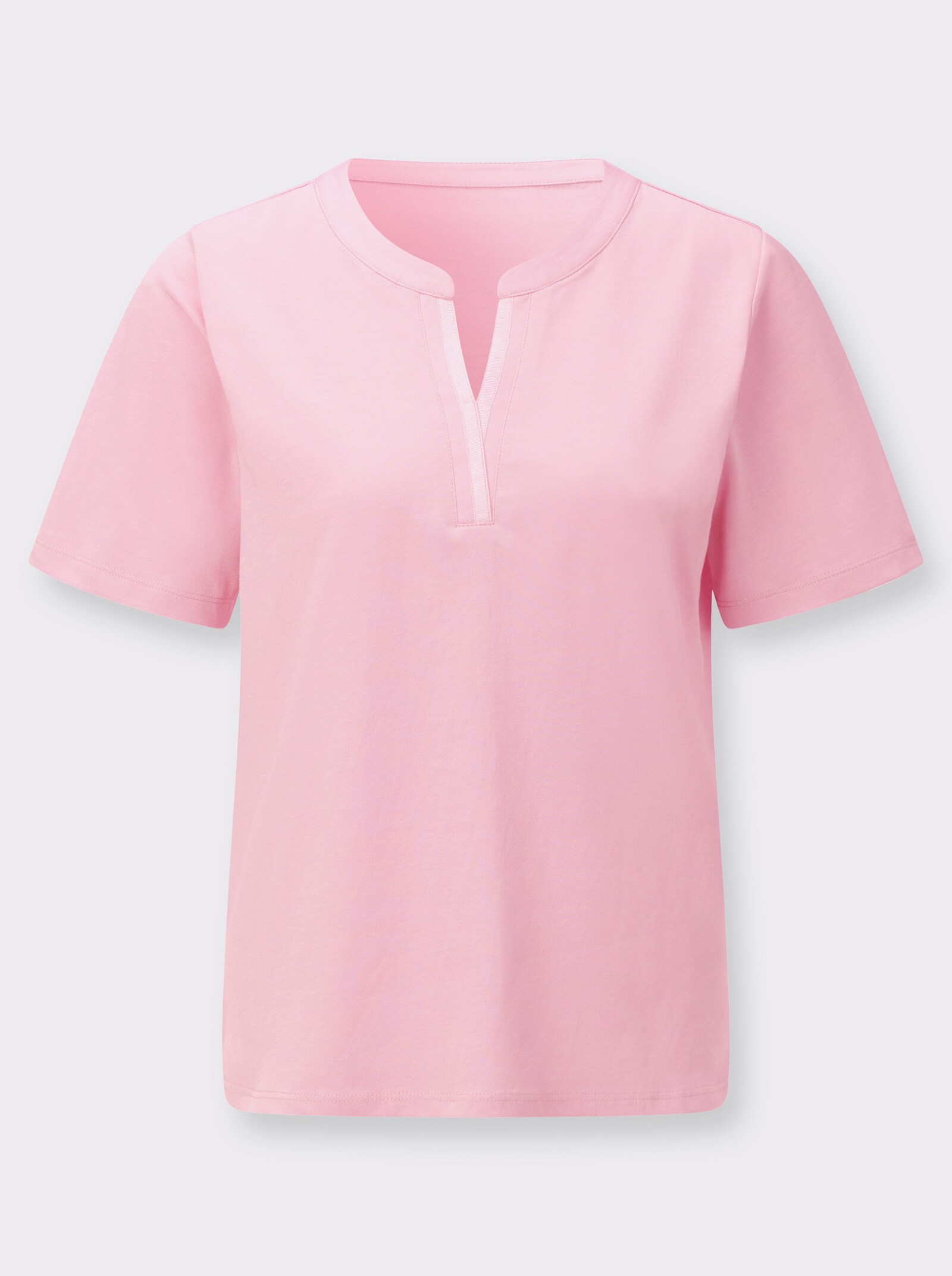Kurzarmshirt in formstabiler Jersey-Qualität - rosé