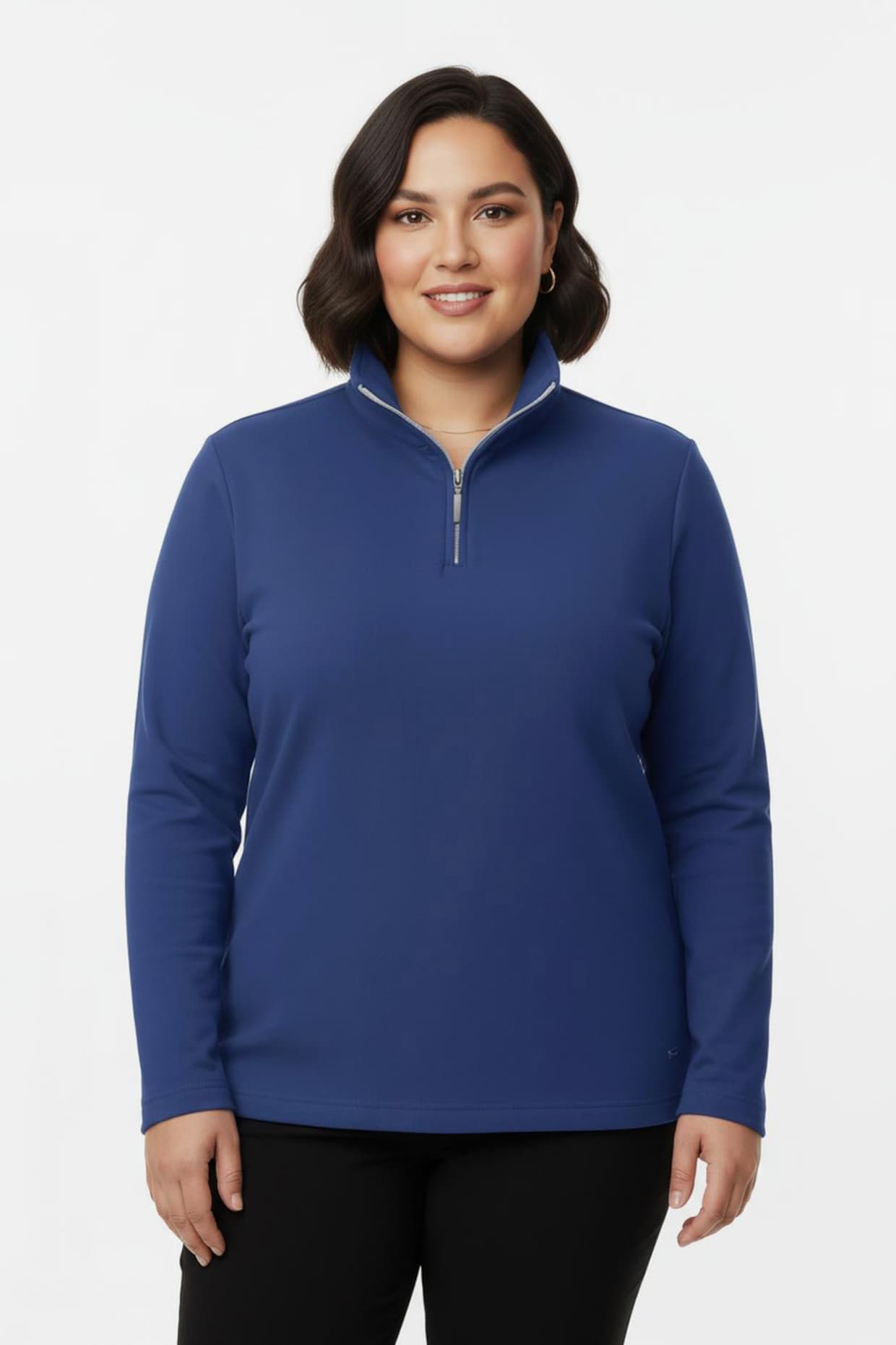 Troyer mit kurzem Reißverschluss - royalblau