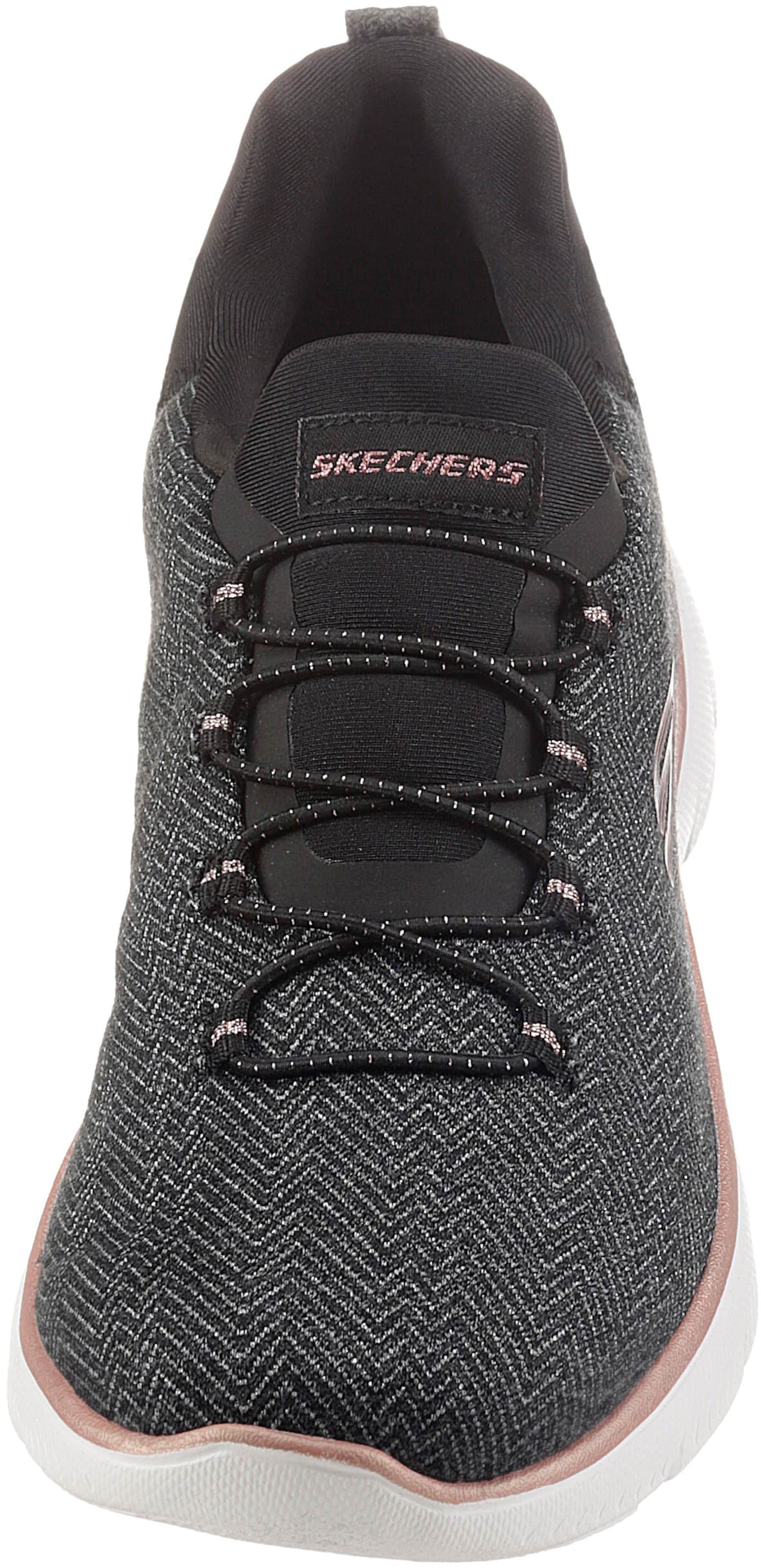 schwarz/Floral günstig Kaufen-Slip-On Sneaker in schwarz-meliert von Skechers. Slip-On Sneaker in schwarz-meliert von Skechers <![CDATA[Slipper, Skechers, Textil-Synthetik kombiniert]]>. 