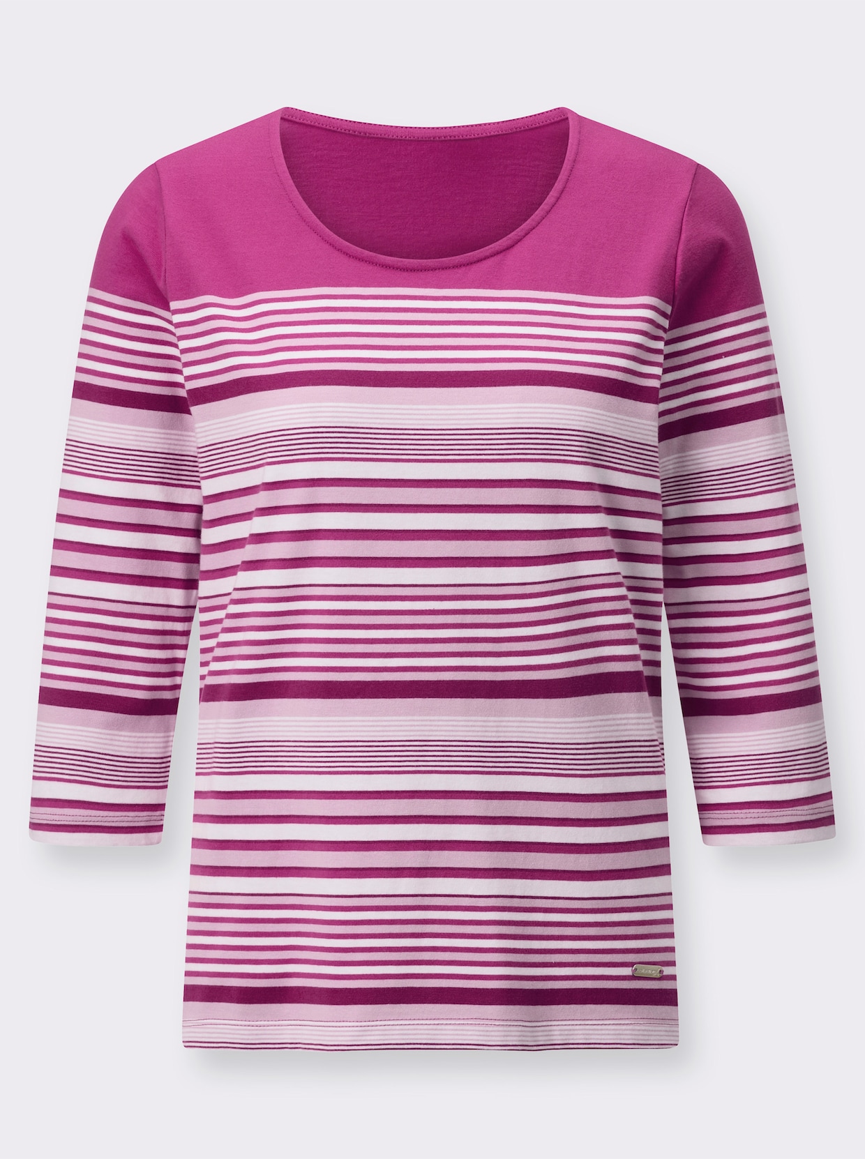 Ringelshirt - fuchsia-ecru-geringelt