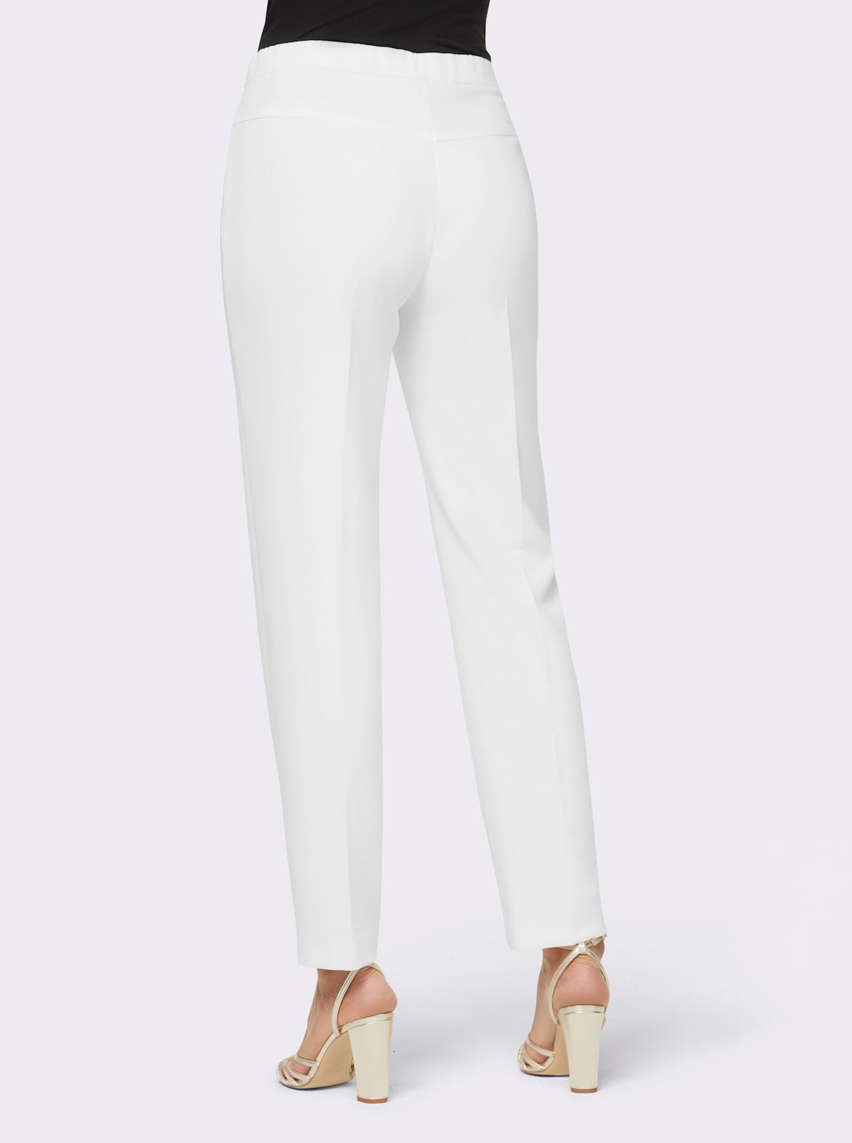 heine Broek met persplooien - ecru