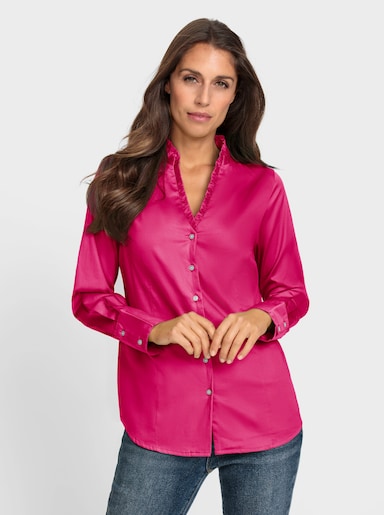 heine Rüschenbluse aus Satin - pink