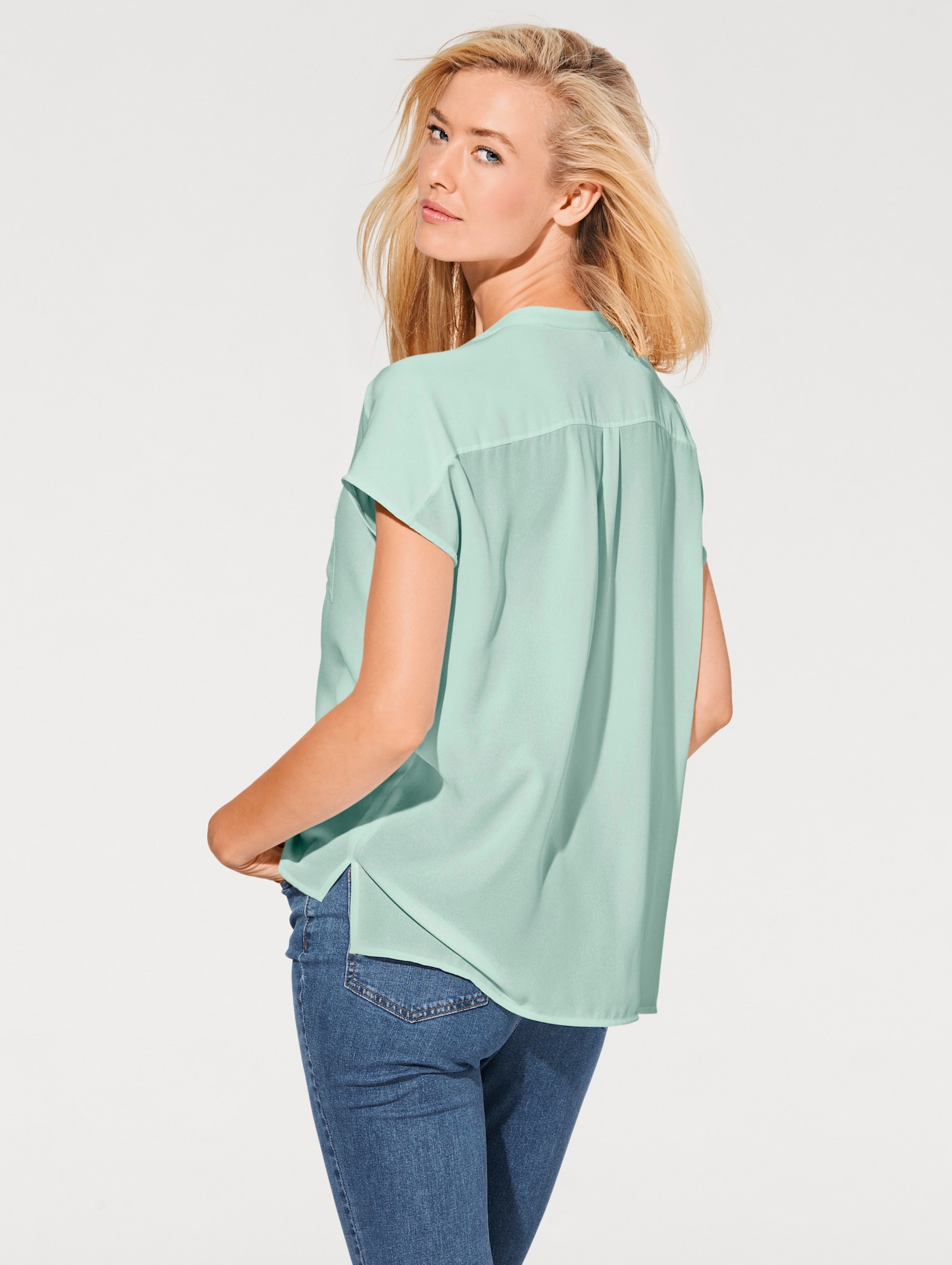 heine Kurzarm-Bluse in Oversize-Passform - mint