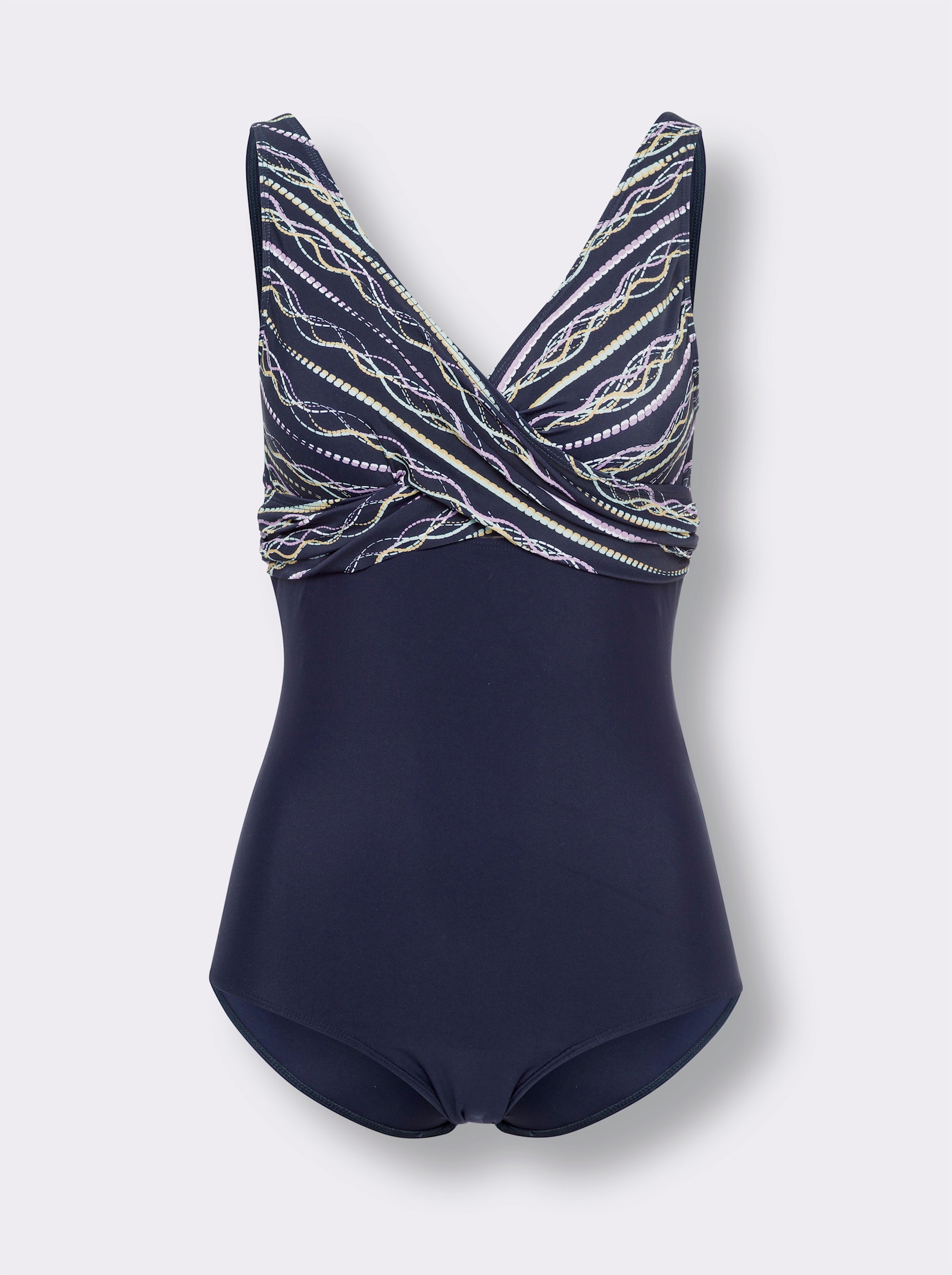 Badeanzug mit Unterbrustband - marine-bunt
