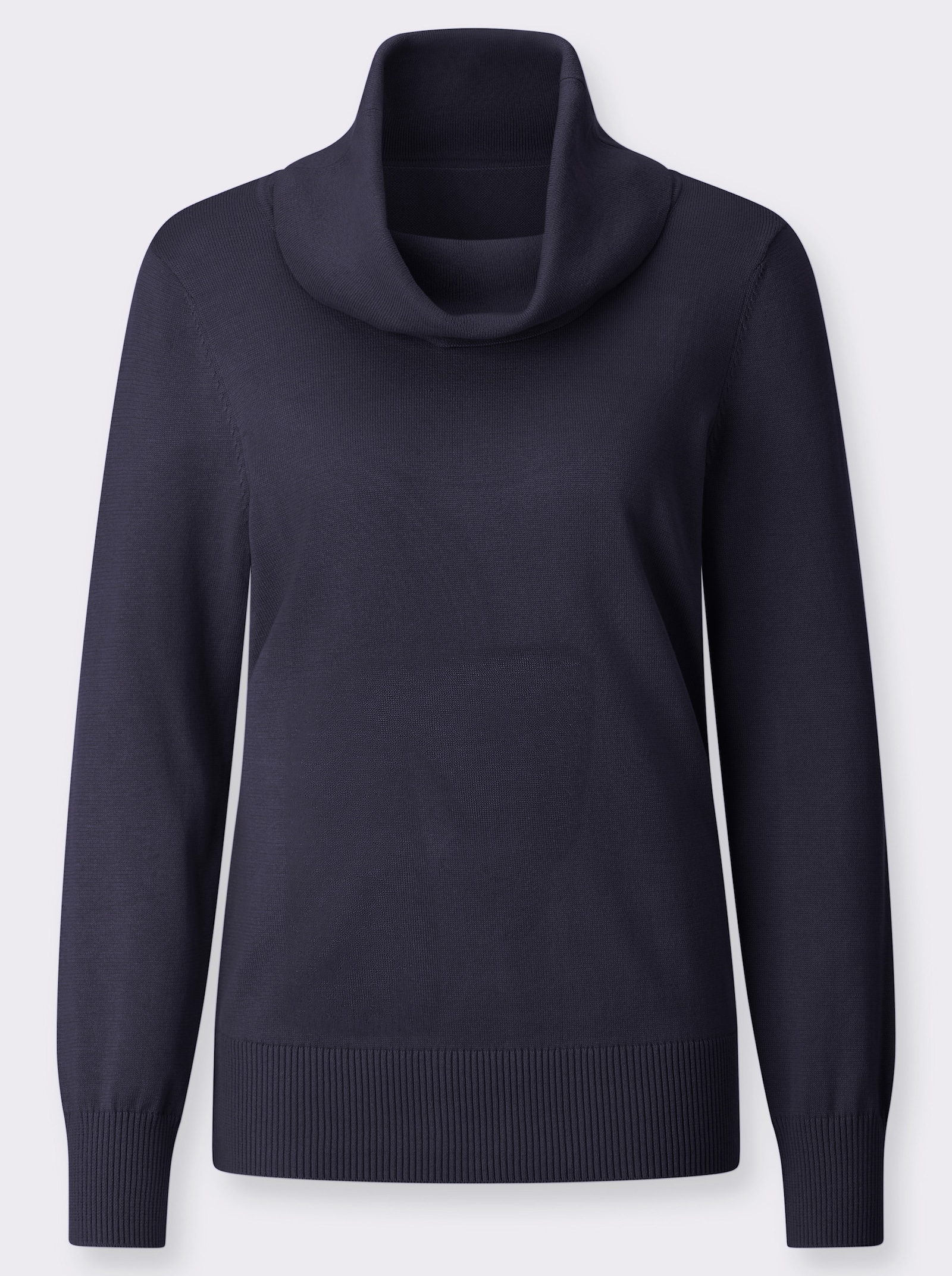 Rollkragenpullover aus weichem Feinstrick - marine