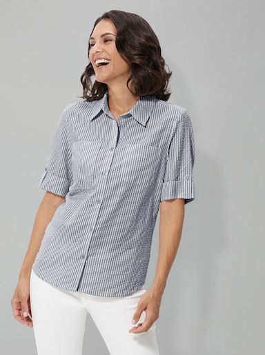 Longline blouse - marine gestreept