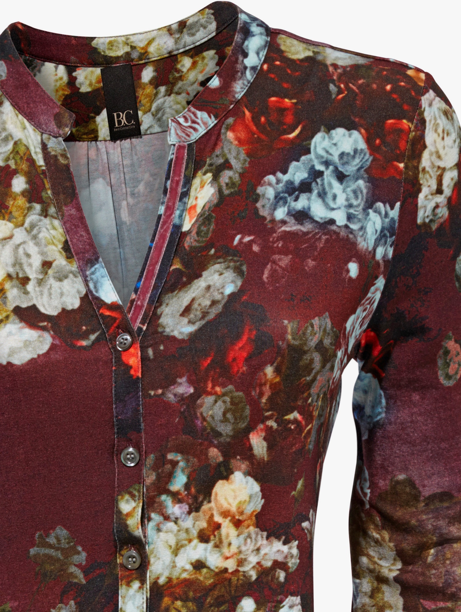 heine Blusenshirt im Blüten-Dessin - bordeaux