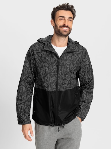 Catamaran Sports Sportjacke , weitenregulierbar an Kapuze, Ärmeln und Saum - schwarz-gemustert