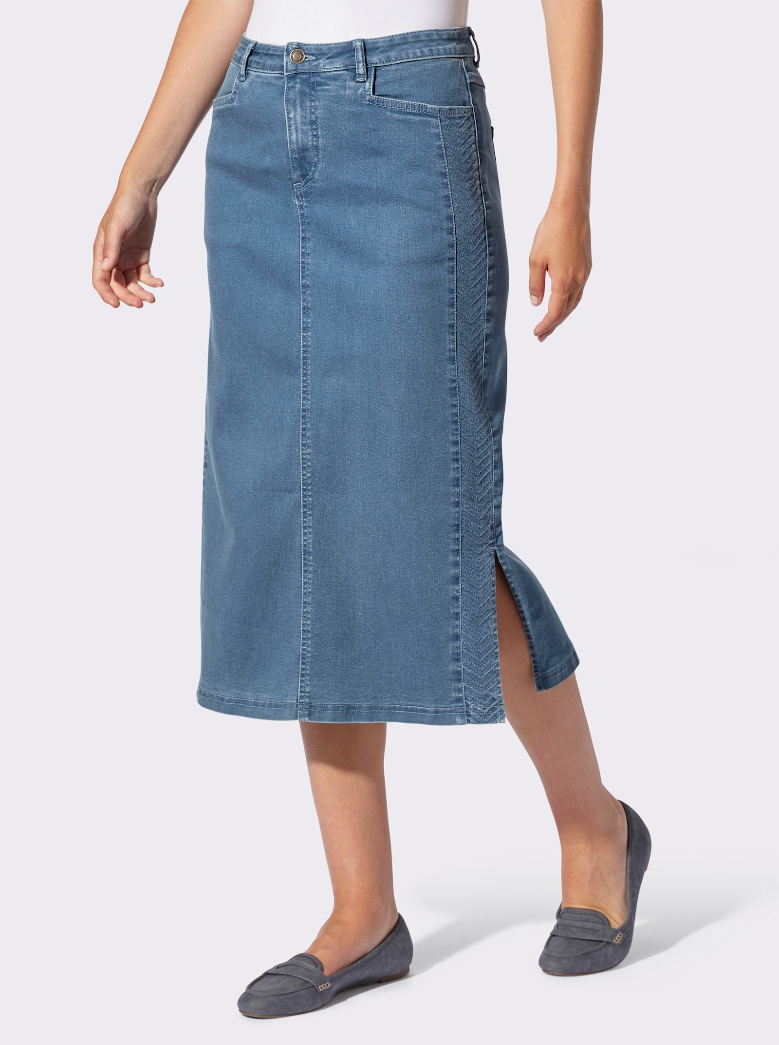 Jeansrock - blue-bleached