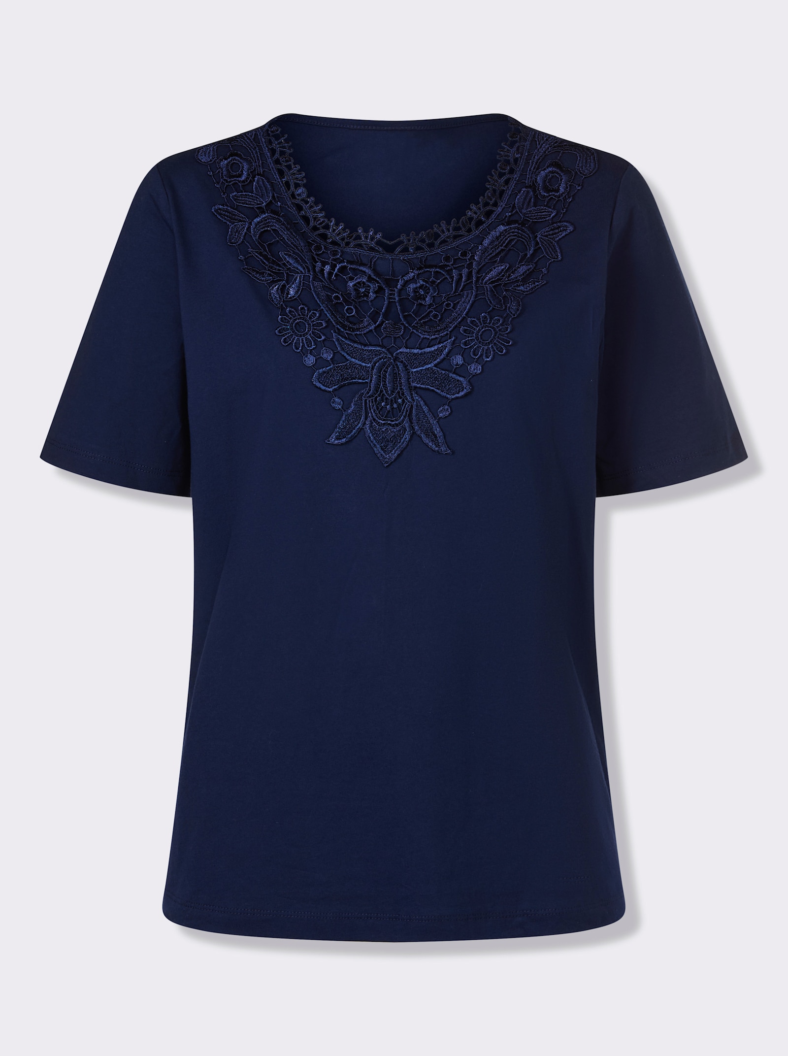 Spetstopp i ren bomull - marin