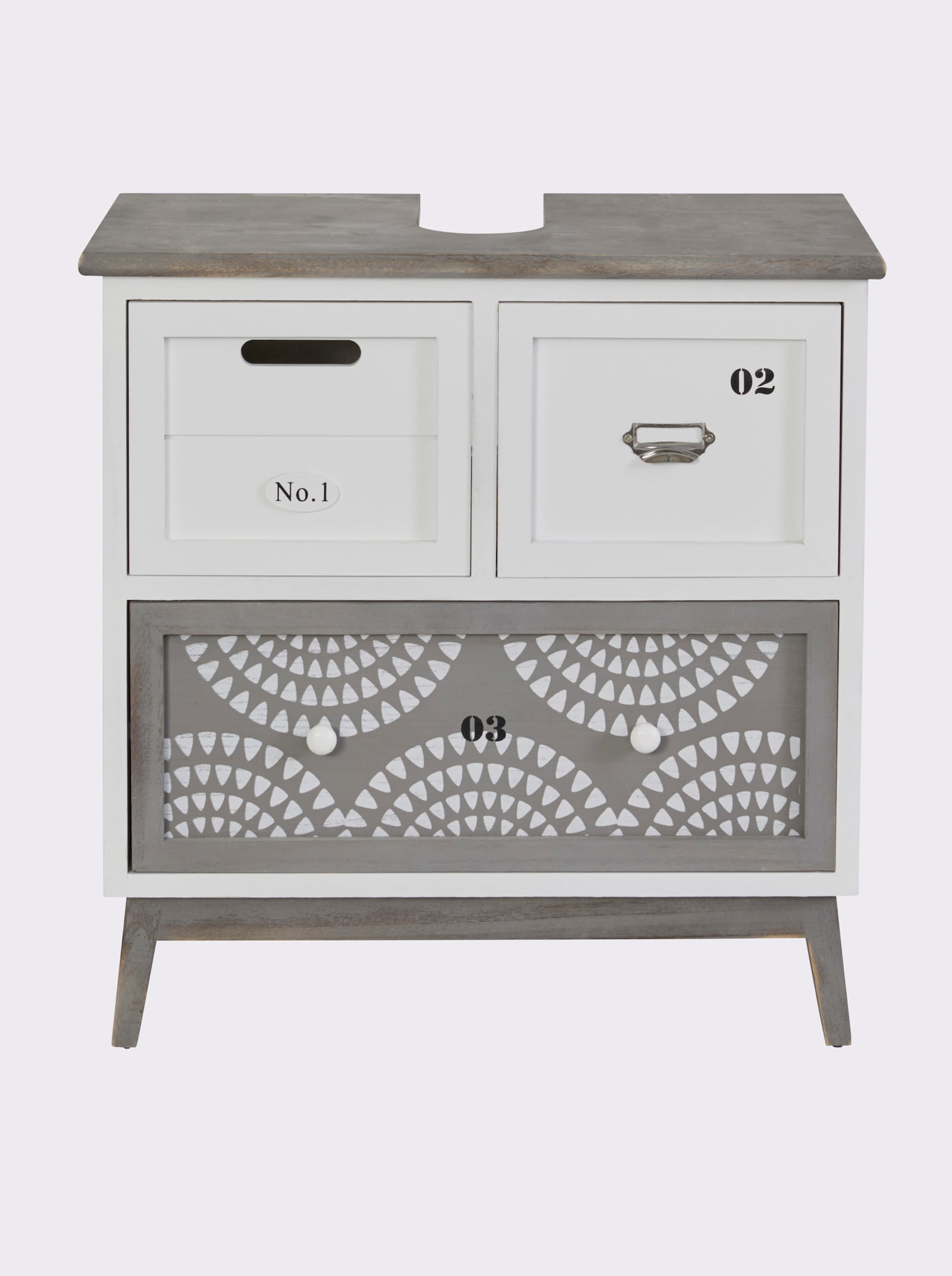 heine home Waschbecken-Unterschrank - weiß-grau