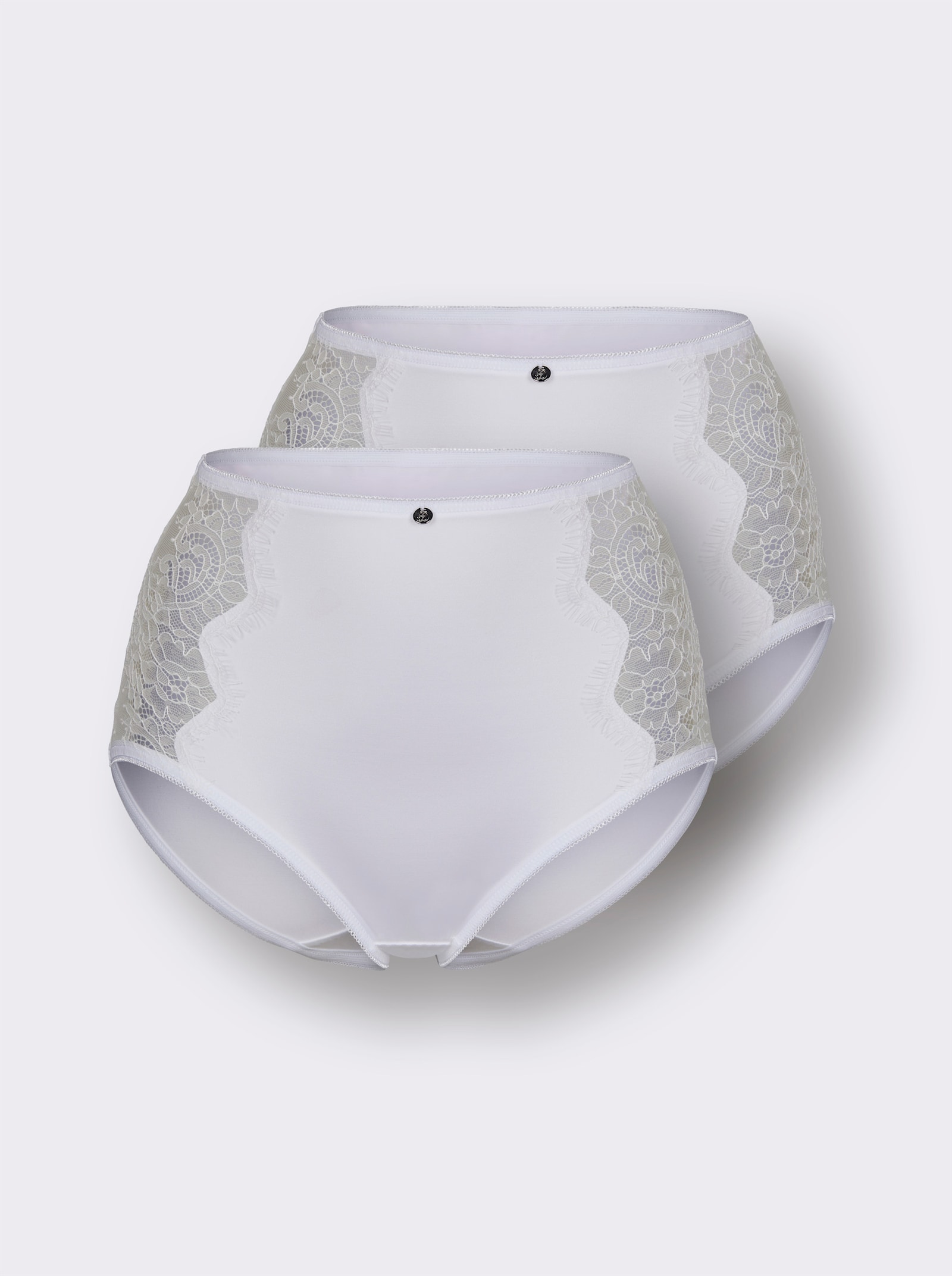 wäschepur Taillenslip mit Spitzeneinsatz - weiß