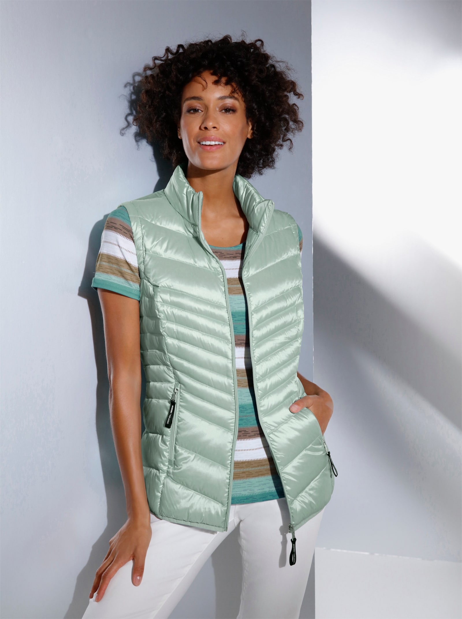 CREATION L PREMIUM 2-in-1-Jacke mit abzippbaren Ärmeln - kalkmint