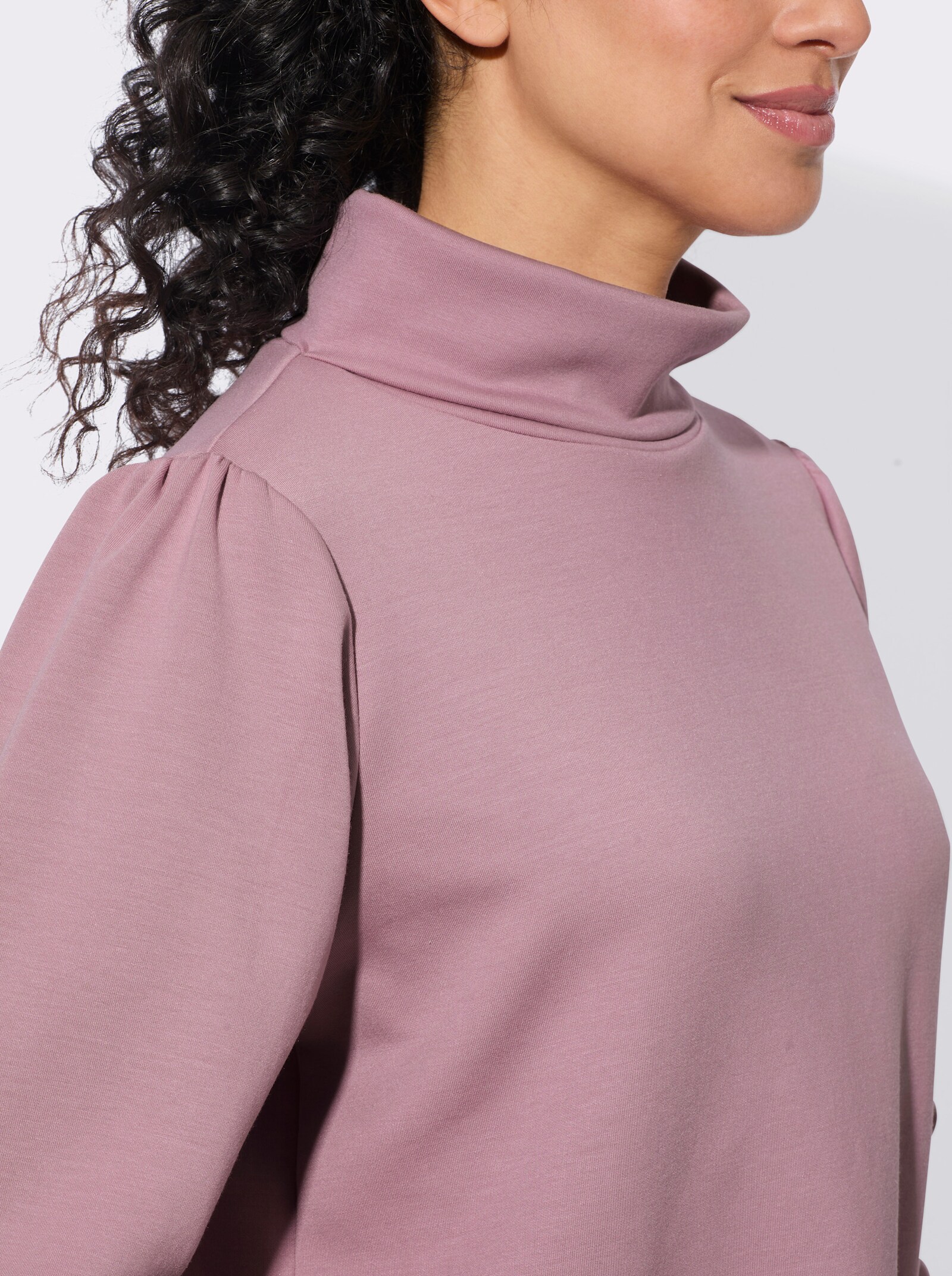  Sweatshirt mit Kellerfalte hinten - mauve
