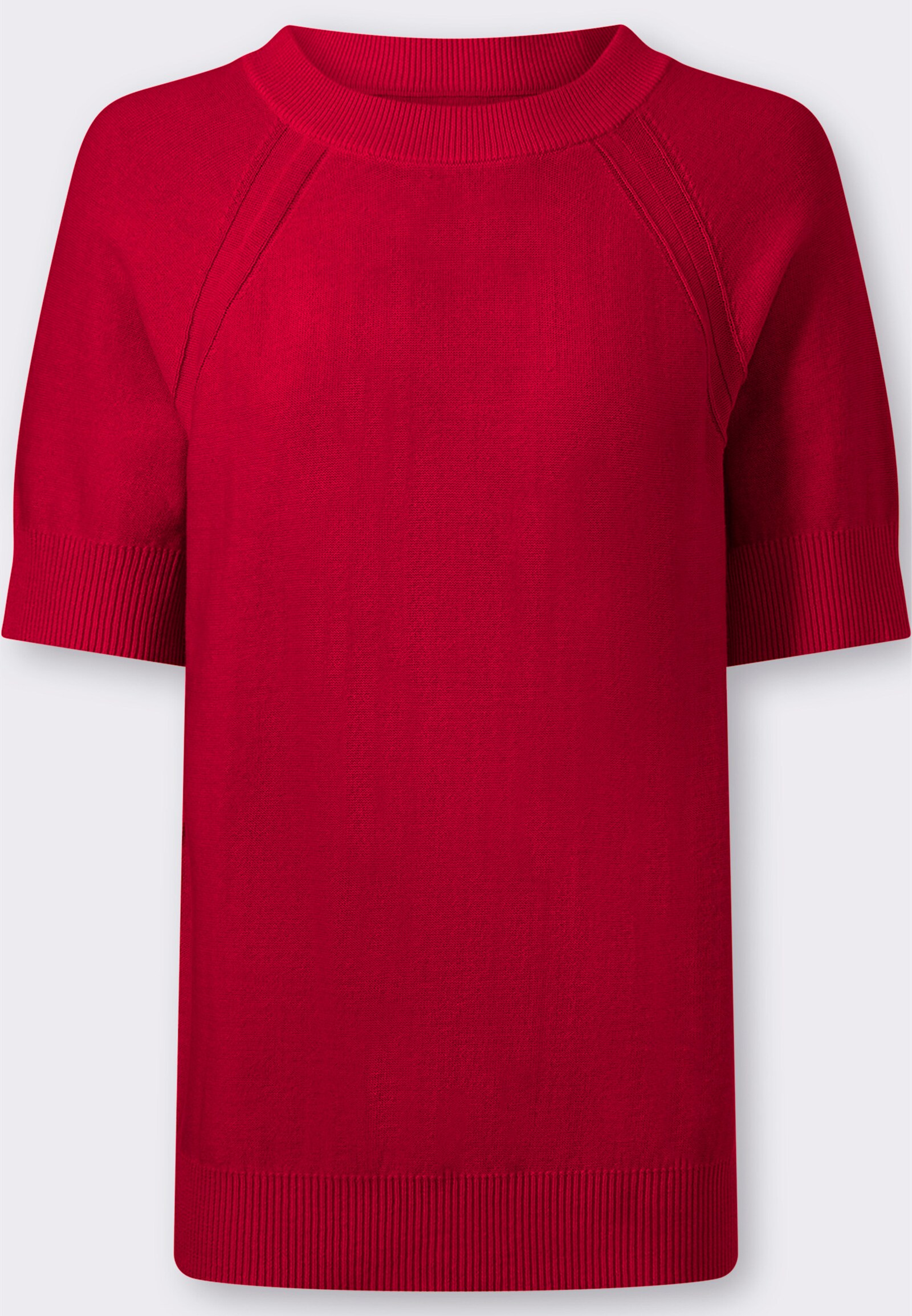 Kurzarmpullover mit Raglan-Ärmeln - rot