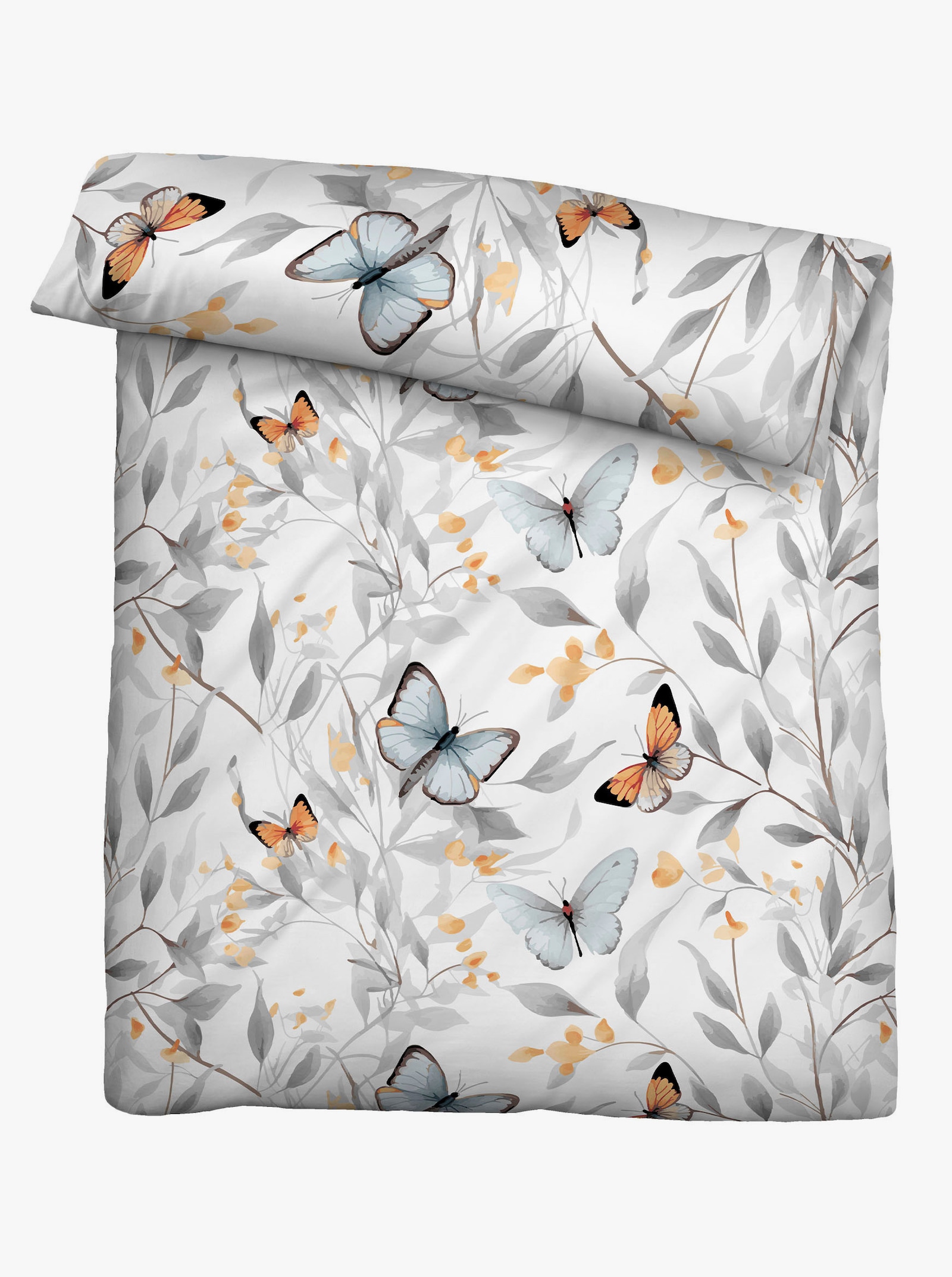 Biberna Bettwäsche - weiß-bedruckt