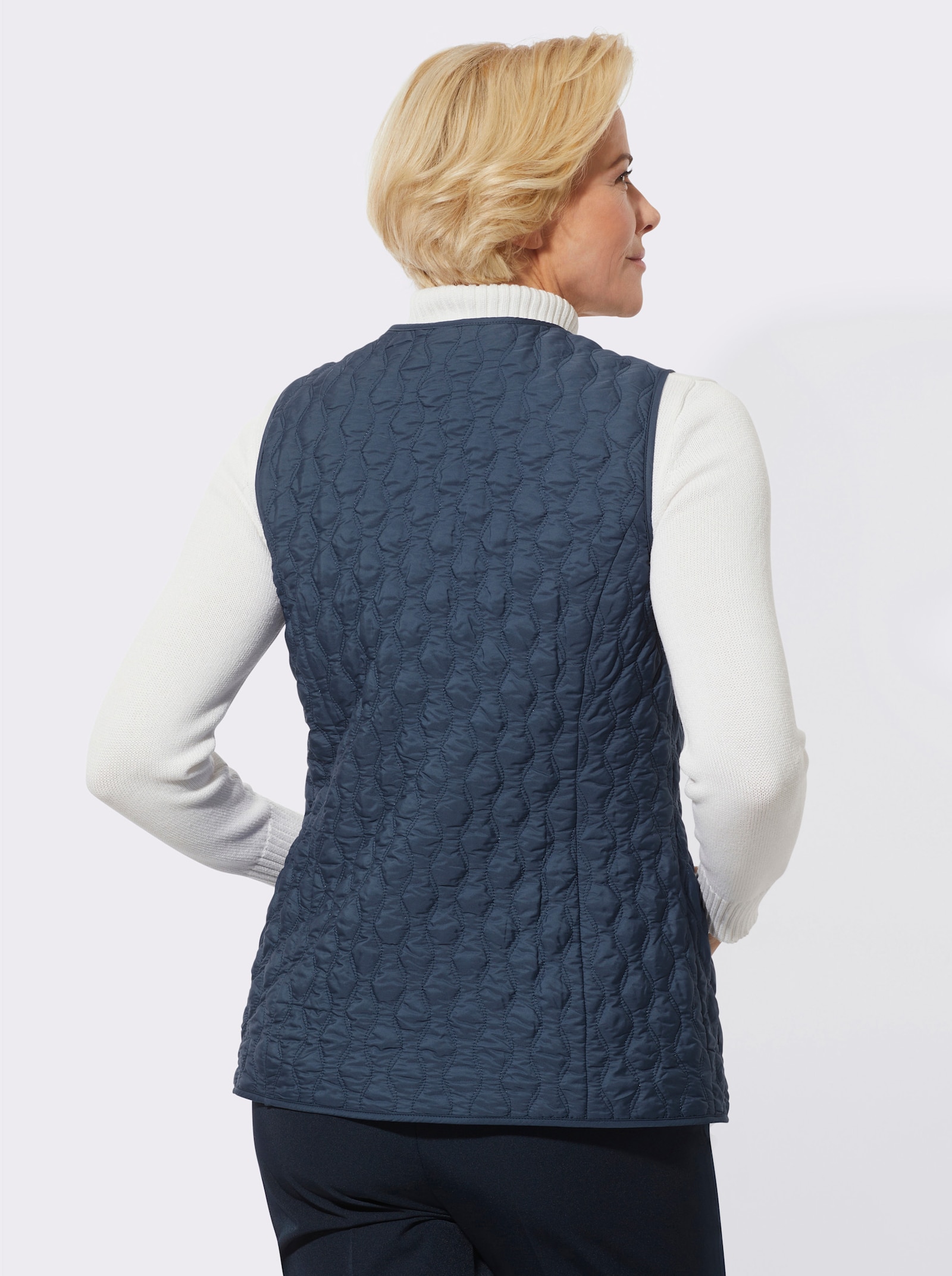 Steppweste in passformgerechter Verarbeitung - rauchblau
