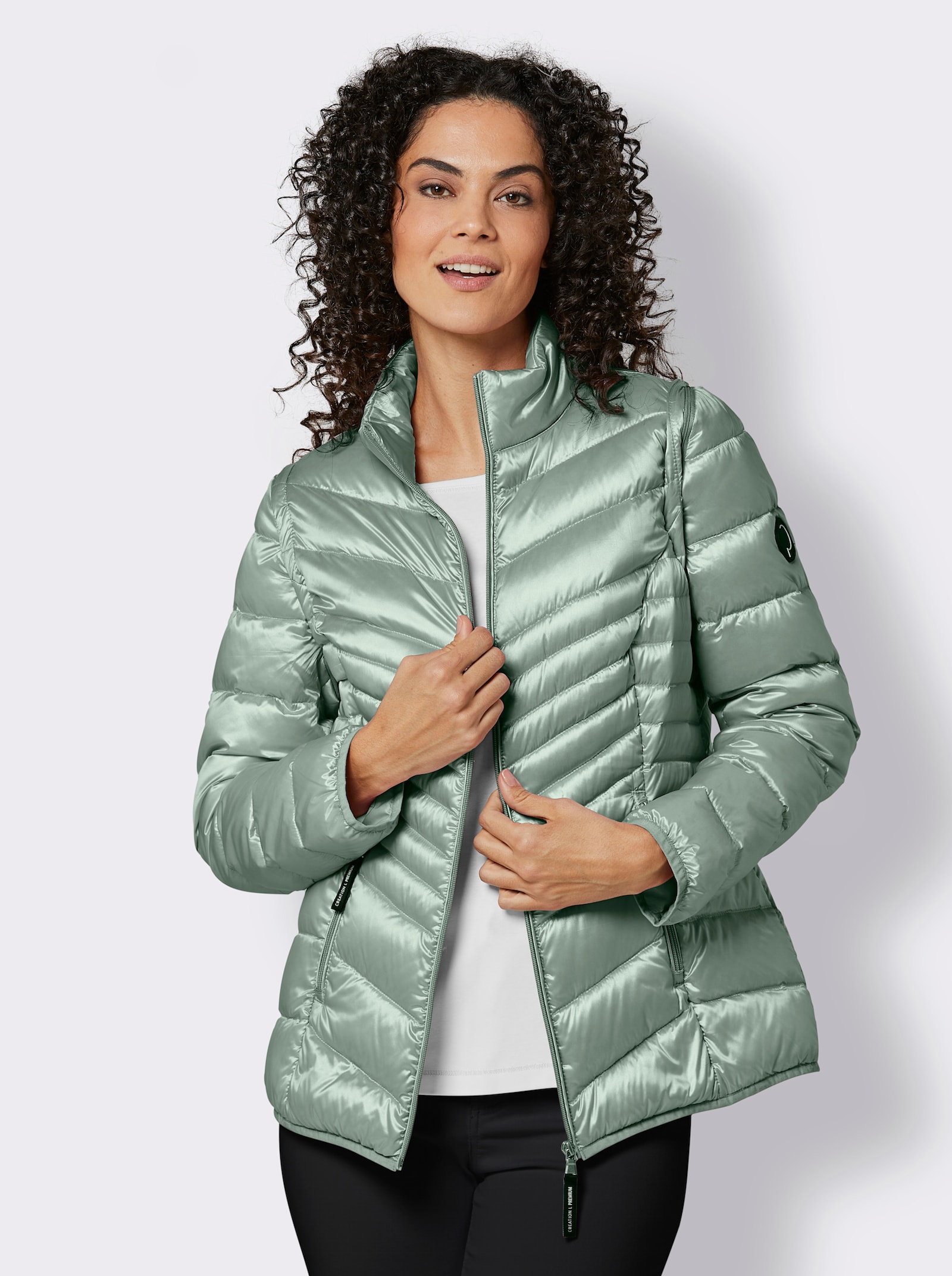 CREATION L PREMIUM 2-in-1-Jacke mit abzippbaren Ärmeln - kalkmint