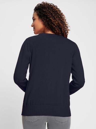 Strickjacke mit V-Ausschnitt - marine