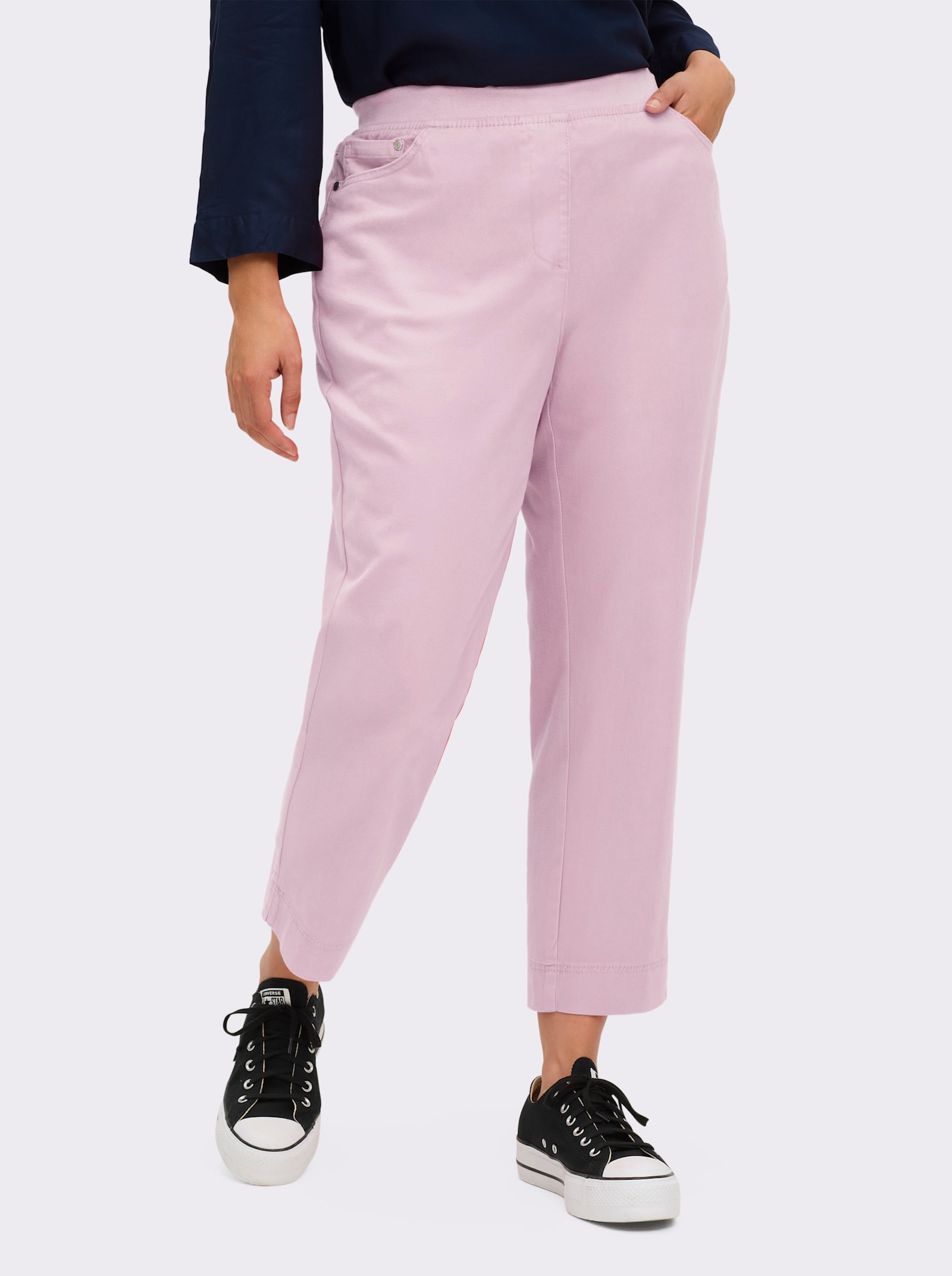 7/8-Jeans mit Jersey-Bund in softer Qualität - rosé