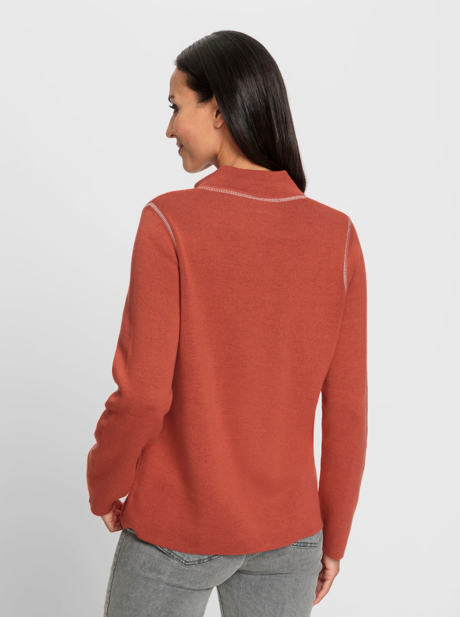 heine Veste en tricot avec glissière double sens - terre cuite