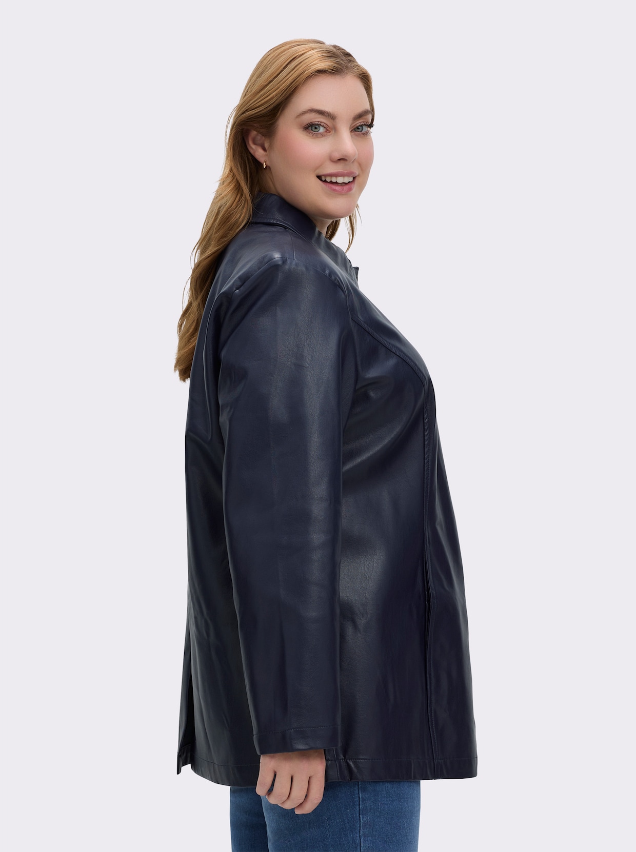 Lederimitatjacke für die Übergangszeit - marine