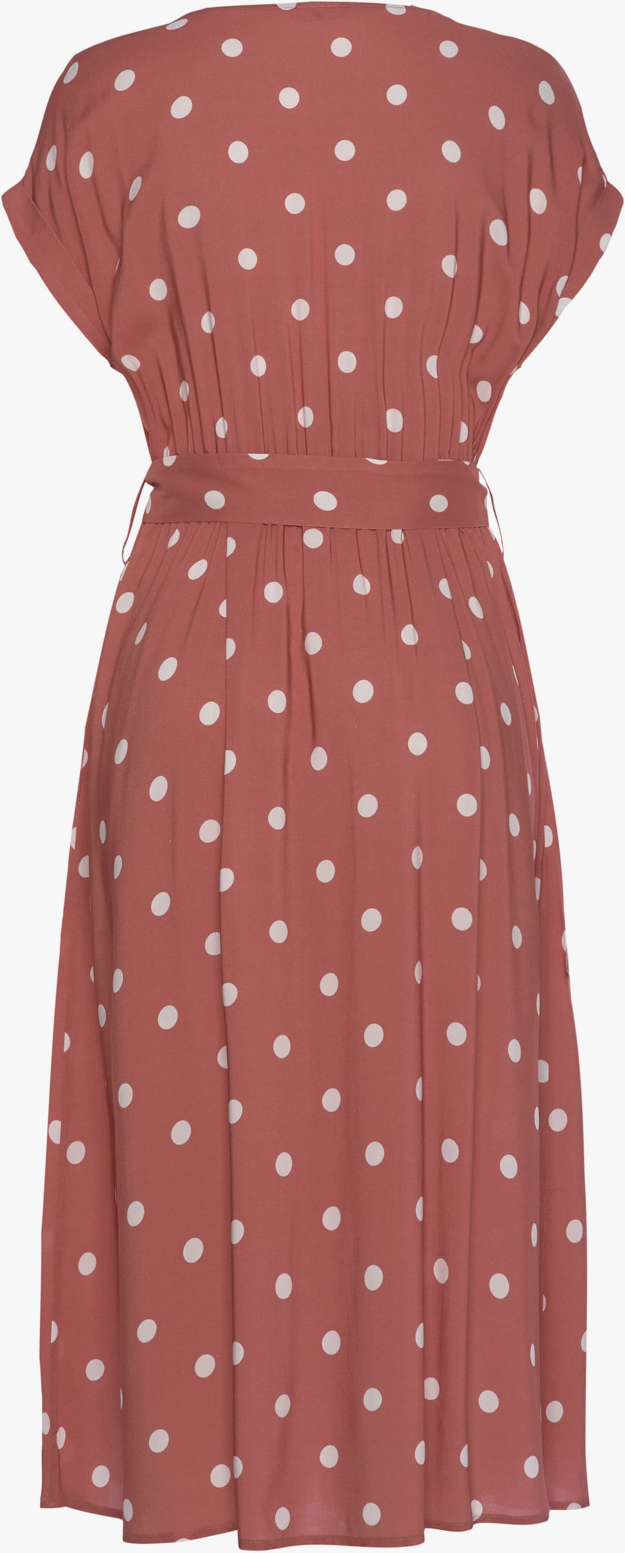 LASCANA Midi-jurk - wijnrood/crème bedrukt